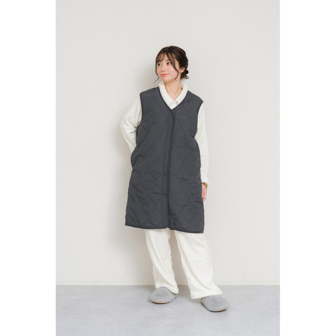キルティングベスト レディース 通販 ジレ ロングジレ 前開き フロントボタン ノースリーブ おしゃれ ロングベスト ロング丈 撥水 はっ水 トップス かわいい カジュアル 暖かい 防寒 シンプル 無地 体型カバー きれいめ 秋冬 アウター 大人 オフィス 羽織 08.チャコール ・