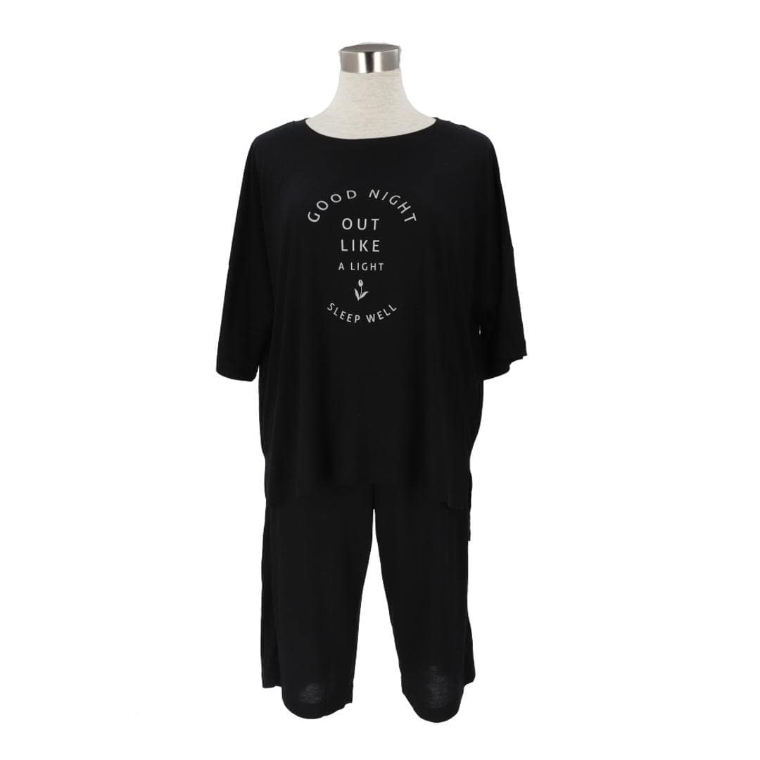 ルームウェア レディース 半袖 通販 トップス ボトムス 上下セット 涼しい 5分袖 女性 大人 シンプル 着やすい 動きやすい セットアップ おしゃれ かわいい 旅行 ナイトウェア 部屋着 After nine アフターナイン ギフト 07.ブラック ・