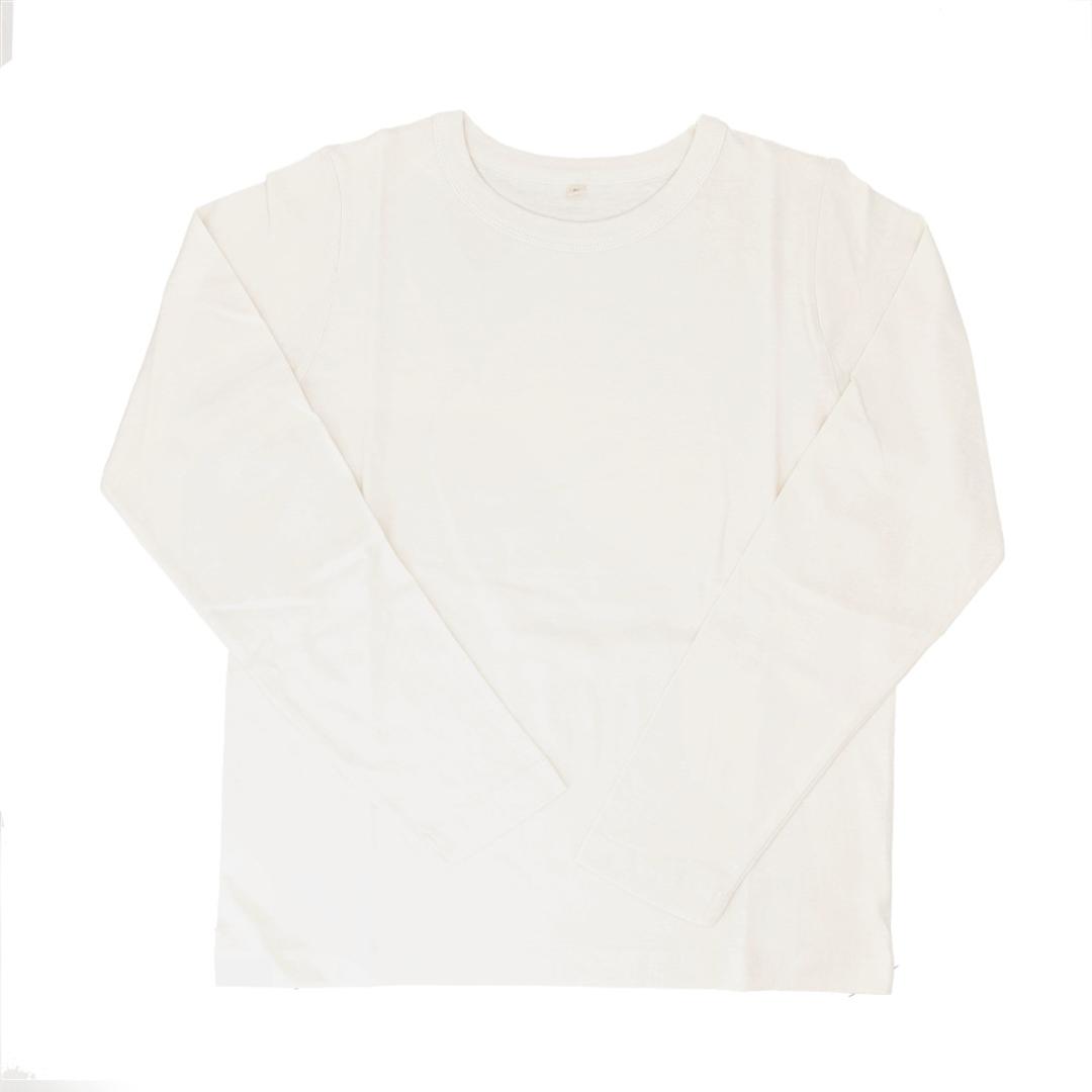 長袖 tシャツ レディース 綿100% 通販 PAGE ONE GCS0756 USAコットン 生地 ロンt インナー 長袖Tシャツ カットソー ロンティー プルオーバー おしゃれ シンプル 無地 トップス ページワン 服 春 秋 冬 かわいい 大人 アイボリー Mサイズ