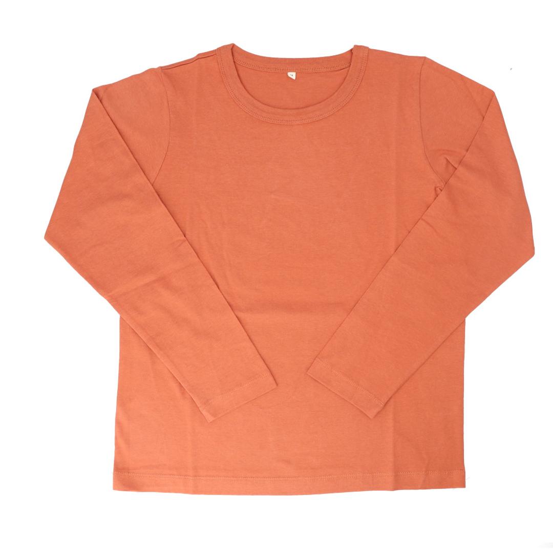 長袖 tシャツ レディース 綿100% 通販 PAGE ONE GCS0756 USAコットン 生地 ロンt インナー 長袖Tシャツ カットソー ロンティー プルオーバー おしゃれ シンプル 無地 トップス ページワン 服 春 秋 冬 かわいい 大人 オレンジ Mサイズ