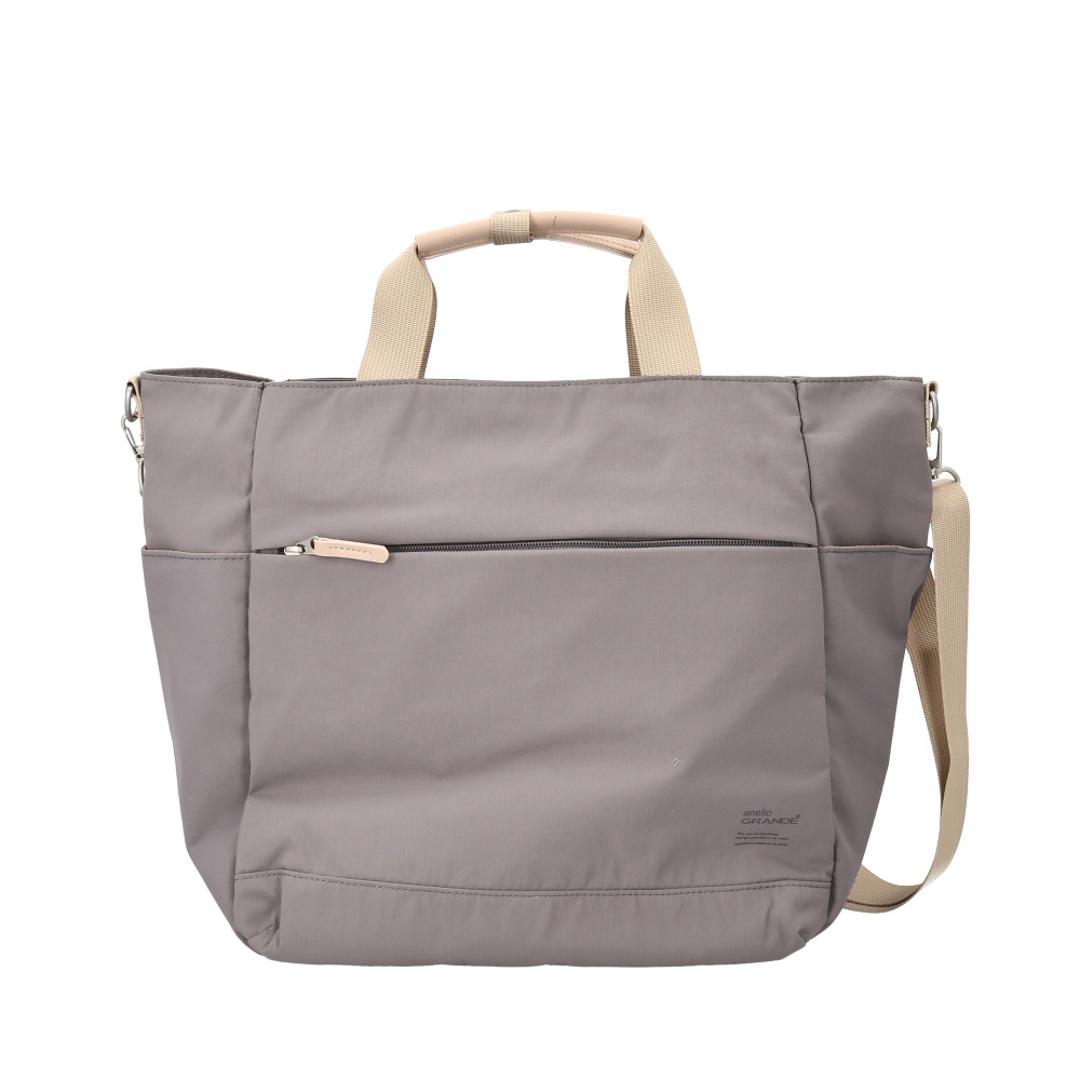 アネログランデ トートバッグ GTM0973 anello GRANDE 通販 ショルダーバッグ マザーズバッグ 2way トートバック 斜めがけバッグ 肩掛け ナイロン レディース メンズ A4 通勤 通学 撥水 10ポケット 軽量 軽い SABLE GY.グレー ・