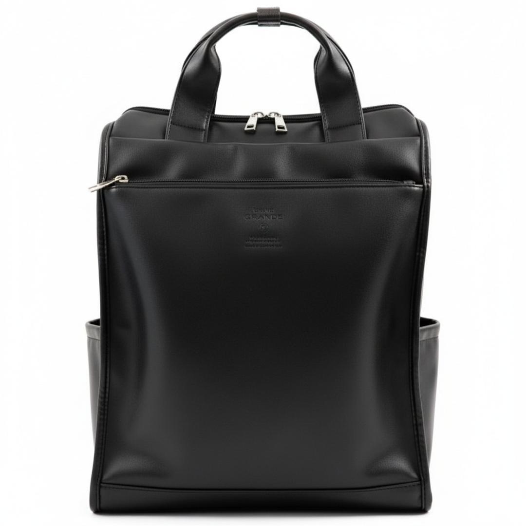 anellogrande リュック GTM1021 アネログランデ 通販 リュックサック デイパック バックパック レディース メンズ 大きめ A4 通勤 通学 旅行 おしゃれ きれいめ シンプル 10ポケット 合成皮革 NEO CABIN レディースバッグ BK.ブラック ・