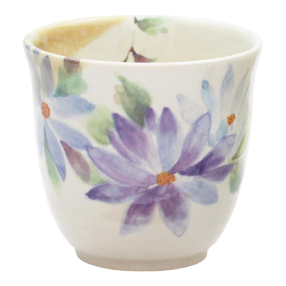 湯呑 湯呑み 花ものがたり かわいい 通販 日本製 コップ カップ 湯呑茶碗 湯呑み茶碗 花柄 花 はな 食器 可愛らしい 可愛い 花ことば 12ヶ月 内祝い 結婚記念日 誕生日 お祝い 記念品 還暦 ギフト 贈り物 生活雑貨 おしゃれ オシャレ 7月えぞ菊 ・