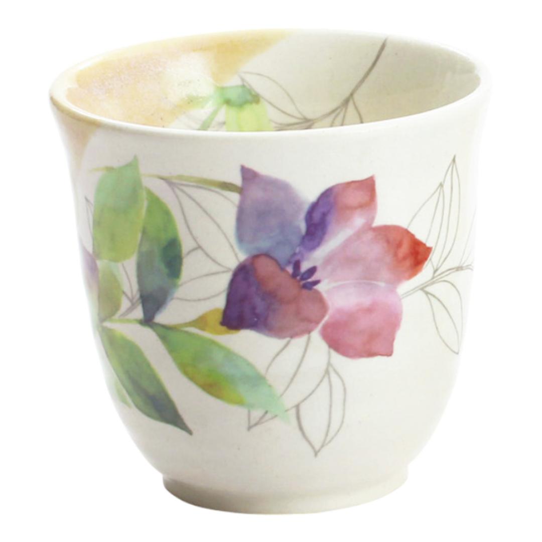 湯呑 湯呑み 花ものがたり かわいい 通販 日本製 コップ カップ 湯呑茶碗 湯呑み茶碗 花柄 花 はな 食器 可愛らしい 可愛い 花ことば 12ヶ月 内祝い 結婚記念日 誕生日 お祝い 記念品 還暦 ギフト 贈り物 生活雑貨 おしゃれ オシャレ 8月桔梗 ・