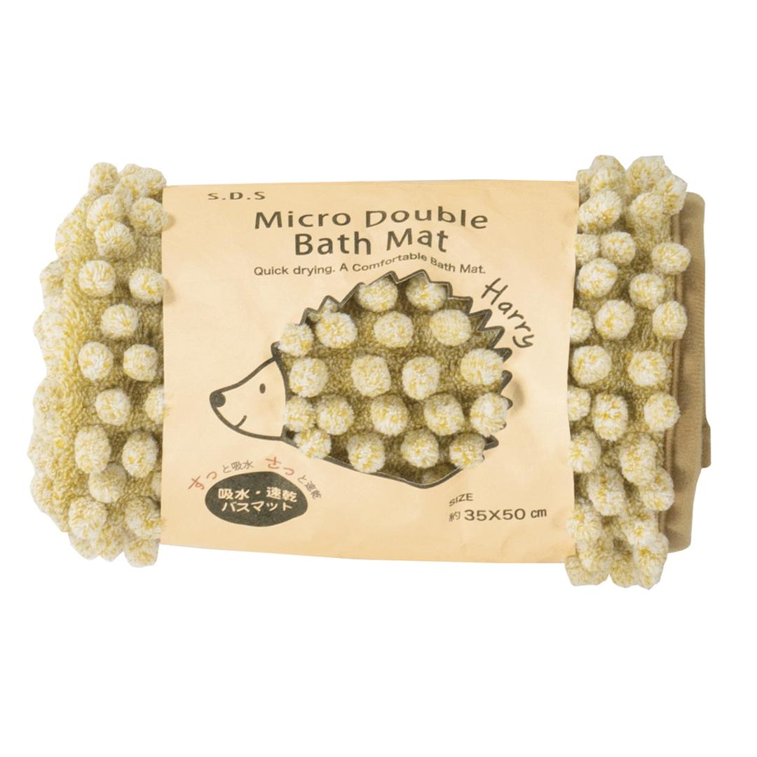 SDS バスマット 35x50cm 通販 バス マット お風呂マット 足拭きマット 足ふきマット おふろマット 浴室マット 滑り止め すべり止め 吸水性 速乾性 もこもこ モコモコ かわいい 可愛い 洗濯可 洗える バス用品 洗面所 浴室 お風呂用品 おしゃれ イエロー ・