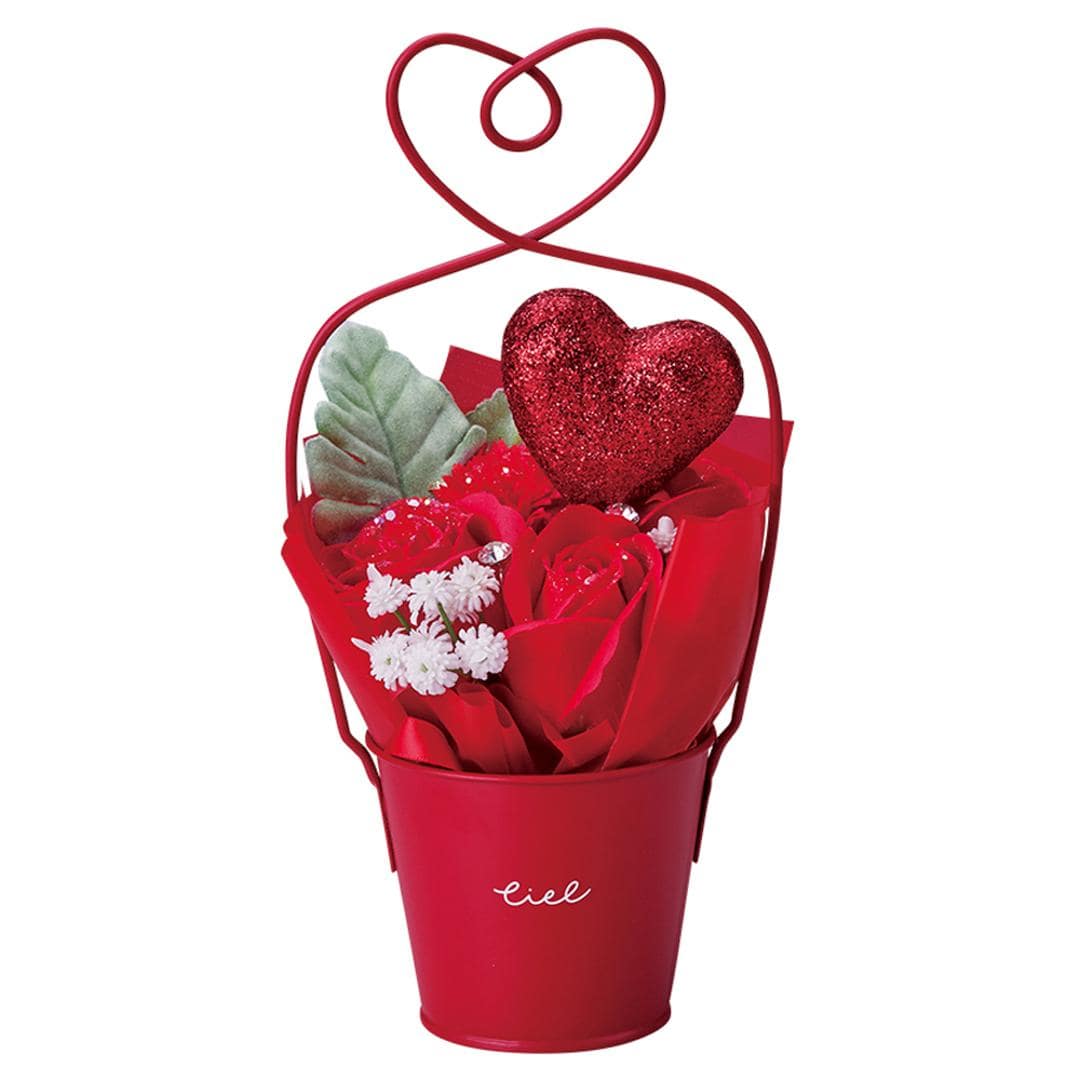 ソープフラワー ブリキ ハート 通販 ソープフラワーブーケ 花束 花 フラワー フラワーギフト ブーケ ソープ お花 フェイクフラワー ギフト 贈り物 かわいい 可愛い ハートブリキ入り おしゃれ オシャレ お祝い インテリア 雑貨 レッド ・