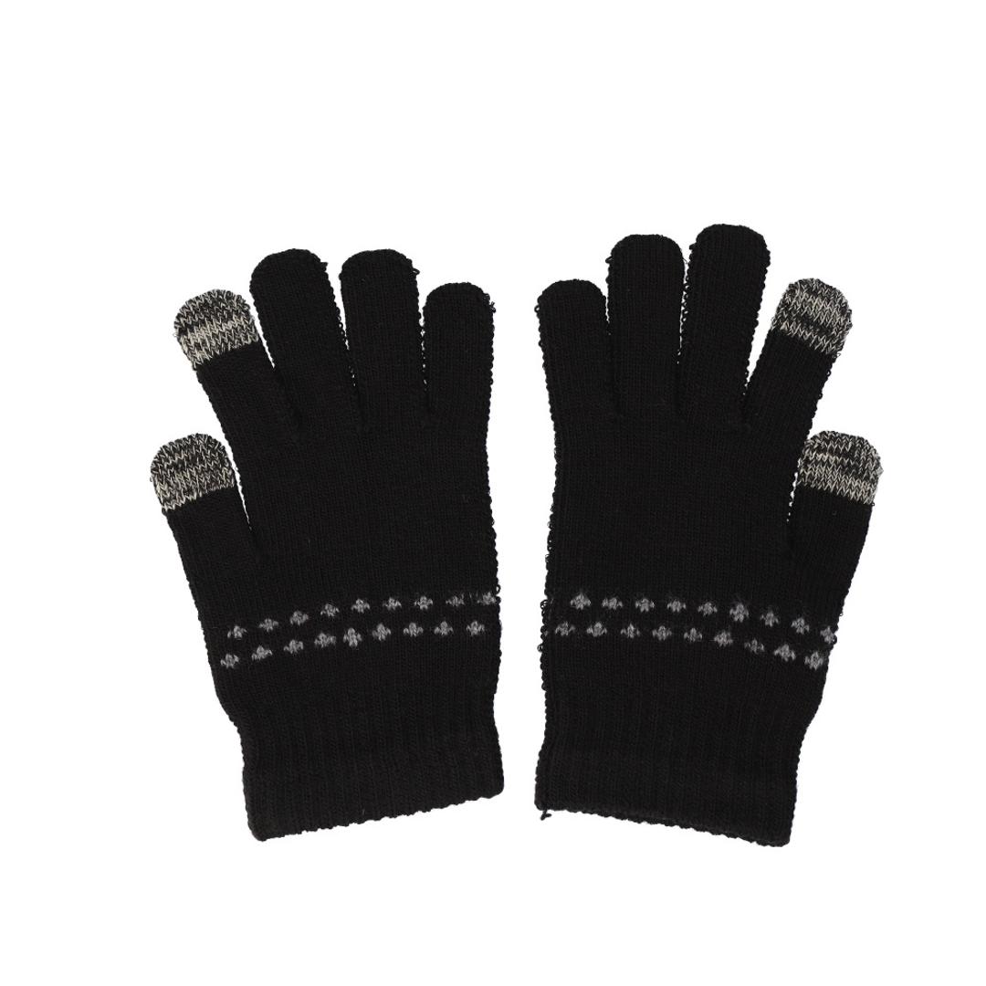 ヒュッゲ スマホ 手袋 スマートフォン 通販 手ぶくろ てぶくろ スマホ手袋 スマホ手ぶくろ グローブ スマホグローブ 吸湿 発熱 あたたかい 暖かい あったか 蒸れにくい スマホ対応 スマートフォン対応 タッチパネル レディース hygge シンプル 裾柄ブラック ・