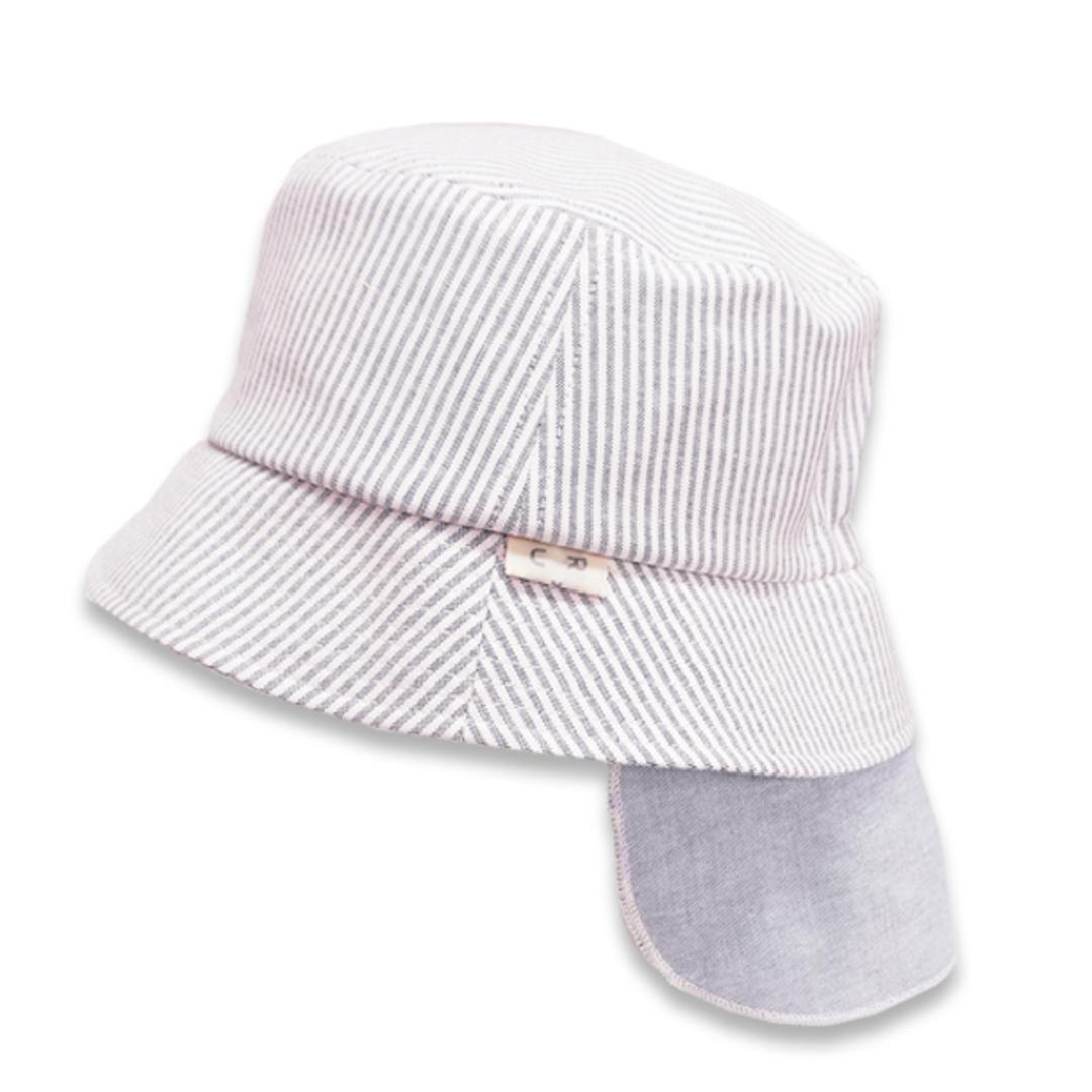 帽子 ベビー ハット 通販 赤ちゃん帽子 ベビー帽子 キャップ UVカット UV対策 紫外線対策 アゴゴム 日除け 日よけ かわいい 赤ちゃん 子供 子ども 子ども shapox シャポックス 日本製 サックス/ストライプ 【即日発送】Sサイズ