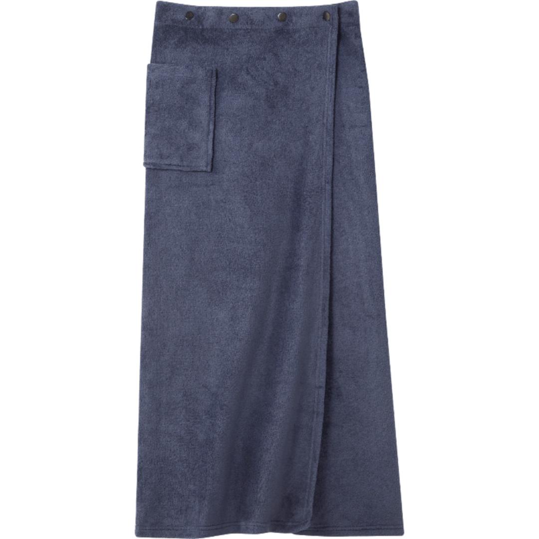 ひざ掛け ブランケット 通販 巻きスカート ラップスカート ロングスカート 毛布 着る毛布 ルームウェア ロング スカート レディース あったか 暖かい 防寒 グッズ 防風 秋 冬 秋冬 冷え 冷え症 かわいい ネイビー M-LLサイズ