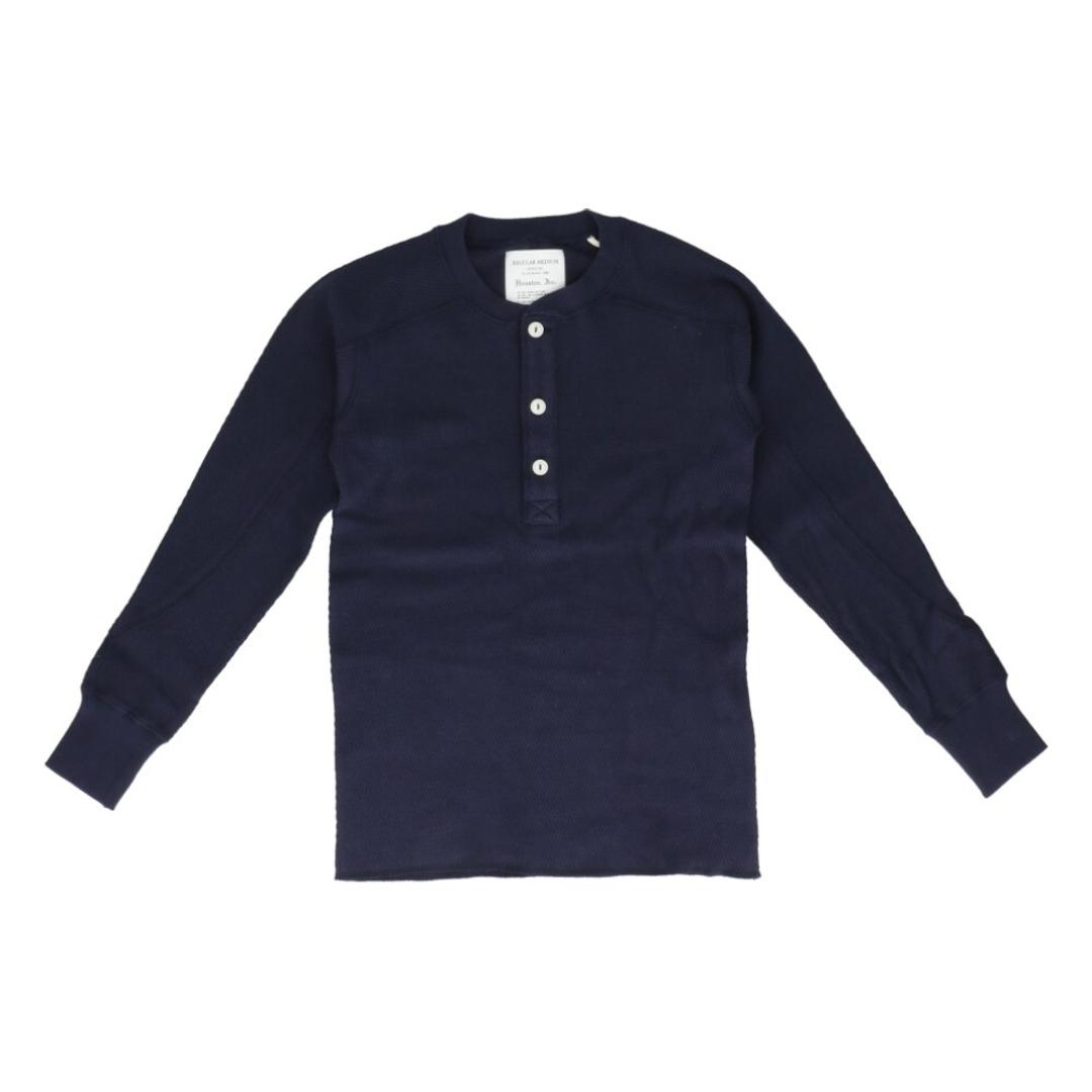 サーマル ヘンリーネック 通販 ロングTシャツ メンズ 長袖tシャツ 長袖 tシャツ カットソー HOUSTON ヒューストン トップス ワッフル 綿 コットン レディース 春 秋冬 無地 リブ アメカジ カジュアル オシャレ おしゃれ NAVY Sサイズ