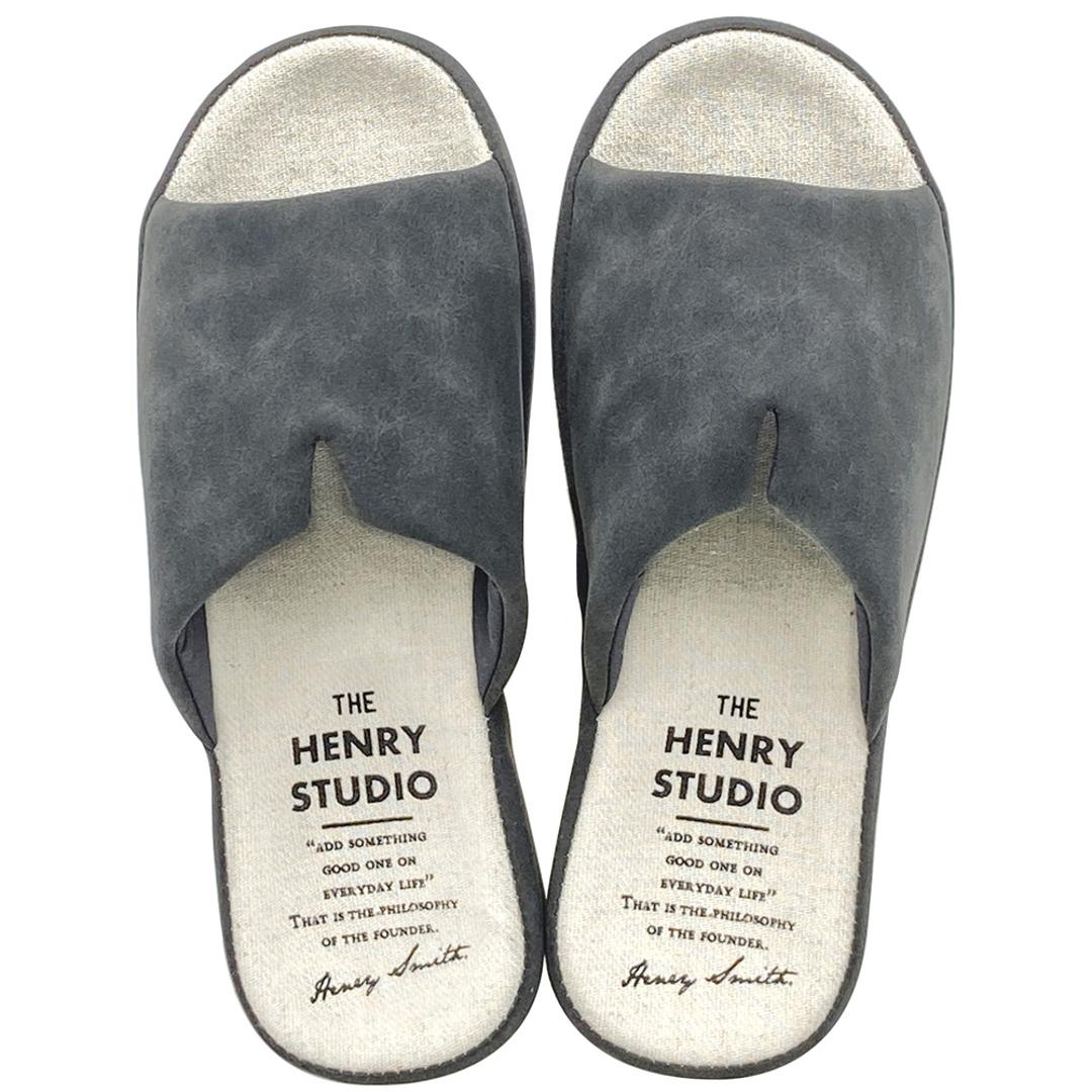 スリッパ 洗える 前開き 通販 ルームスリッパ おしゃれ 前あきスリッパ 室内履き 部屋履き ルームシューズ 来客用 レディース 通年 オールシーズン フェイクレザー 履きやすい シンプル 疲れにくい 学校 新生活 Henry Studio ヘンリースタジオ ブラック ・