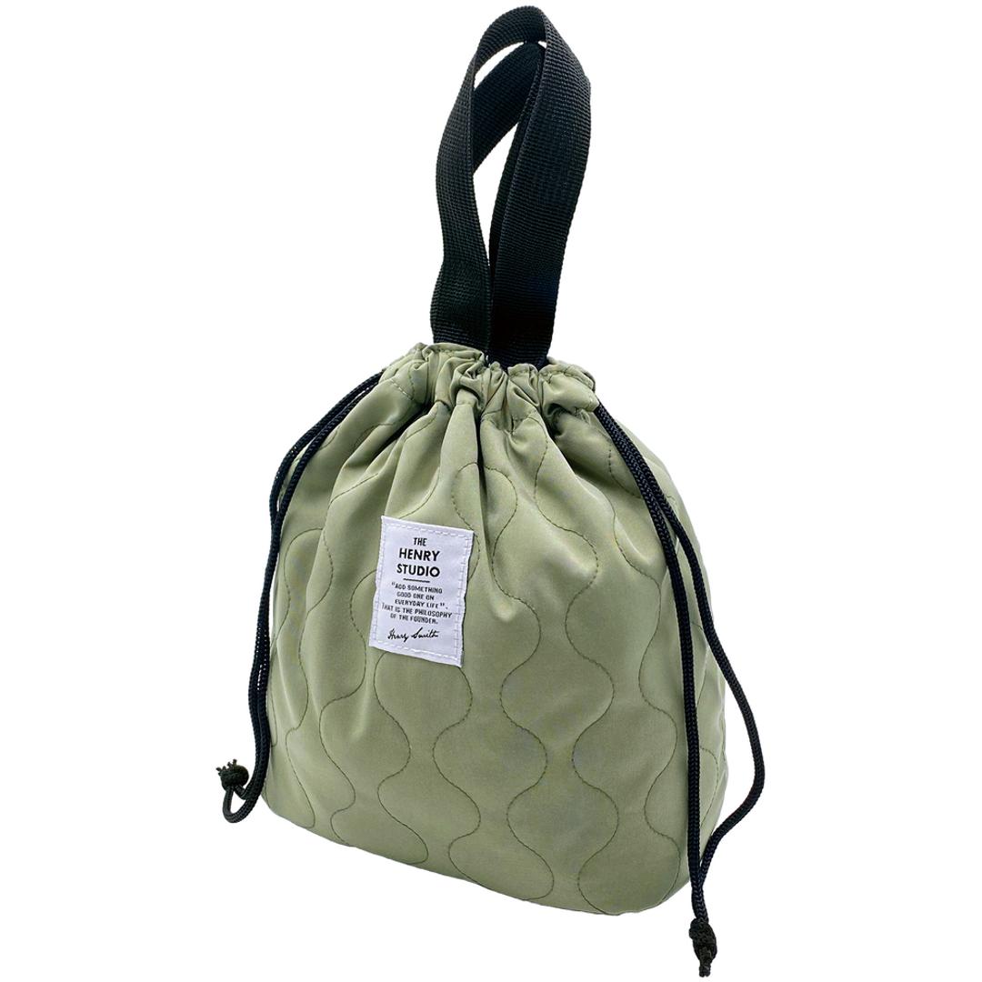 ランチバッグ 保冷 通販 保冷ランチバッグ 保冷バッグ ランチ巾着 弁当箱入れ 持ち手つき キルト巾着バッグ コンパクト シンプル かわいい おしゃれ 通勤 通学 保冷アルミシート ピクニック アウトドア バッグインバッグ 買い物 ギフト 贈り物 カーキ ・