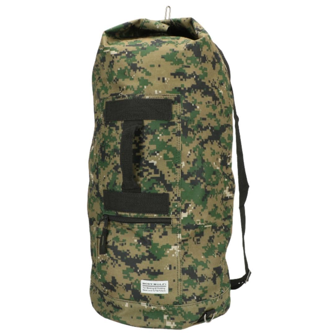 リュックサック メンズ 通販 ボンサック メンズ 約 48L 大容量 大学生 大きめ ポリエステル カモフラ デジカモ ジュニア ワンショルダー ズタ袋 アウトドア スポーツ 防災リュック 高校生 デジカモボンサック グリーン迷彩 ・