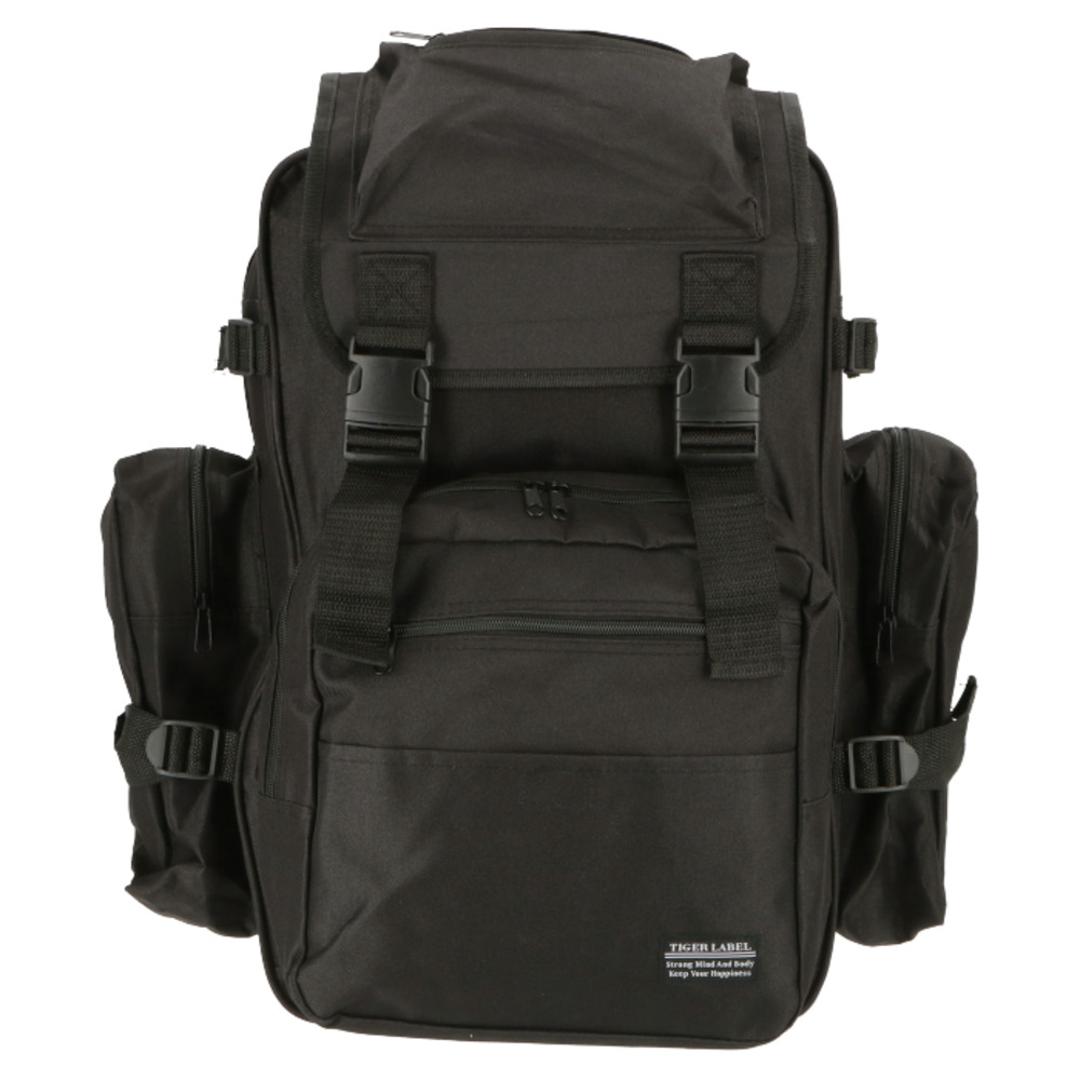 リュック 大容量 防災 通販 リュックサック 31l メンズ 修学旅行 キャンプ 旅行 部活 合宿 スポーツ 軽量 軽い 非常用持ち出し袋 シンプル 無地 カモフラ 迷彩 メガリュック バックパック TIGER LABEL タイガーレー ブラック ・