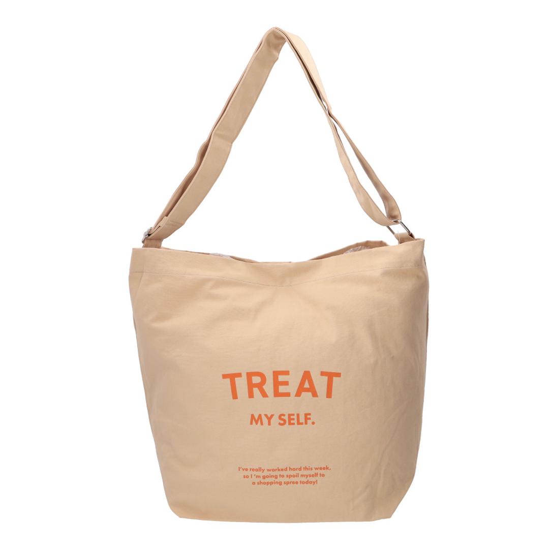 jouet ジョエット ショルダーバッグ J6373 通販 TREATショルダー 大容量 斜めがけバッグ 大きめ ショルダーバック キャンバス 布 斜め掛け おしゃれ かわいい 軽量 バッグ バック 通学 レディース オシャレ メンズ ユニセックス シンプル ベージュ ・