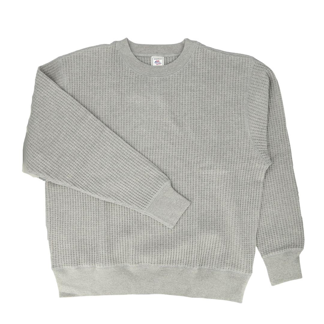 JEMORGAN ワッフル JD042-52S ジェーイーモーガン 通販 長袖Tシャツ ロンT カットソー Tシャツ ロングスリーブTシャツ トップス メンズ ワッフル生地 クルーネック 秋冬 春秋 大きいサイズ ビッグシルエット オーバーサイズ 男性 紳士 杢グレー Mサイズ