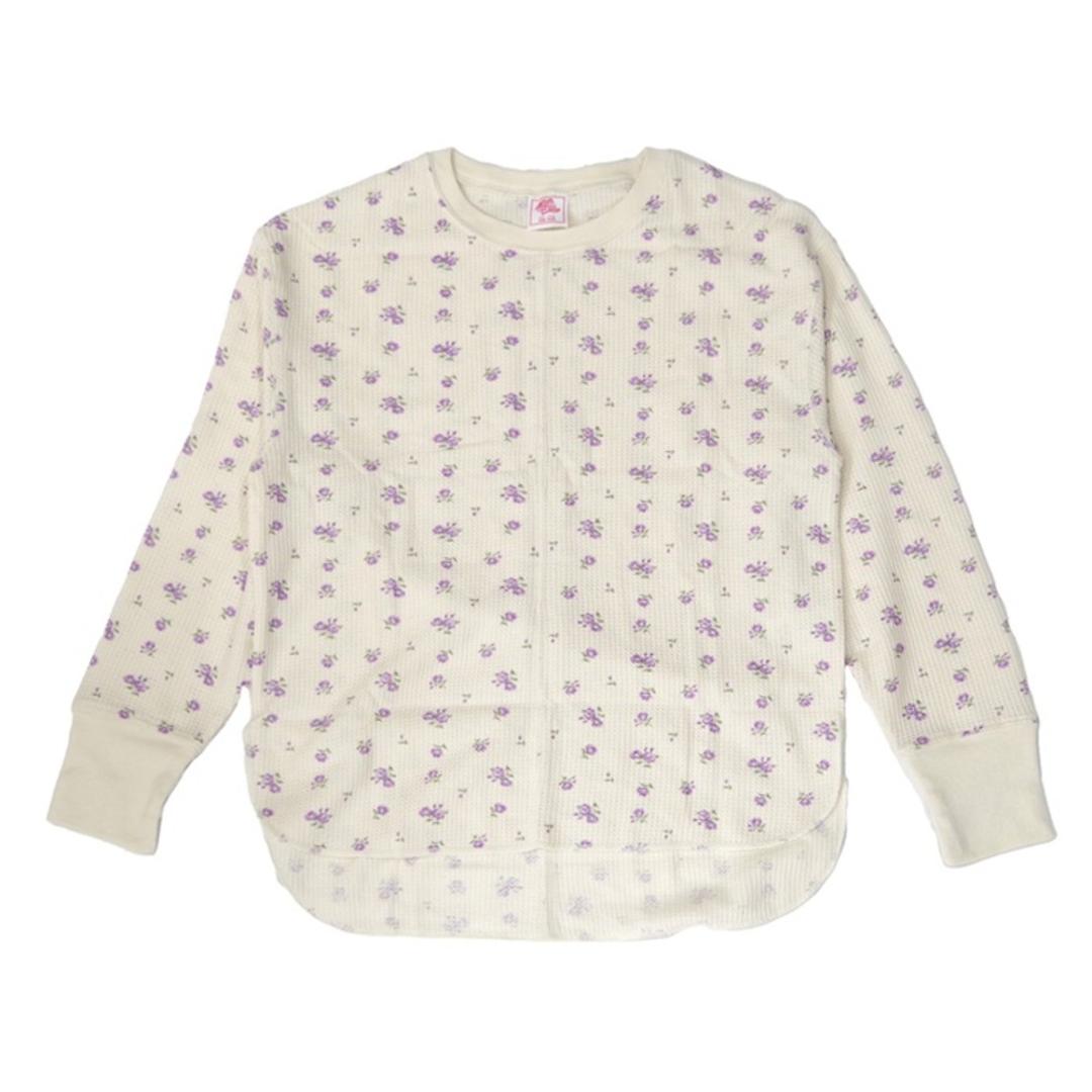 JEMORGAN サーマル レディース 通販 ジェーイーモーガン JD071-59S 切替ロンT ワッフル ロンT Tシャツ 長袖Tシャツ カットソー 長袖 トップス ワッフル生地 パック入り おしゃれ シンプル レディースファッション ラベンダー ・