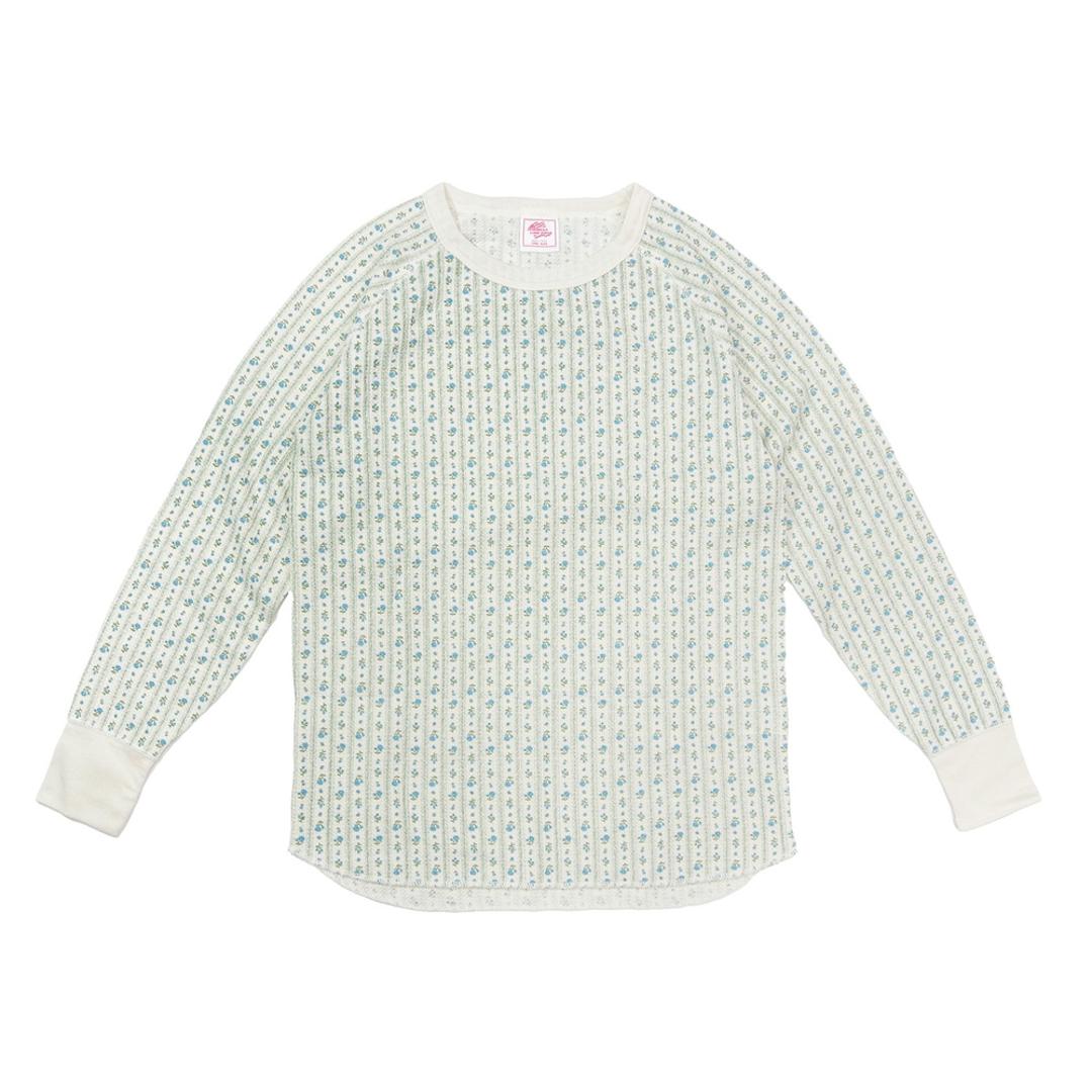 JEMORGAN サーマル 通販 ワッフル ロンT パックTシャツ JD073-59S ジェーイーモーガン レディース ワッフル 生地 花柄 長袖 tシャツ かわいい 小花柄 ワッフル生地 アメカジ カットソー トップス レディースファッション ストライプ ・