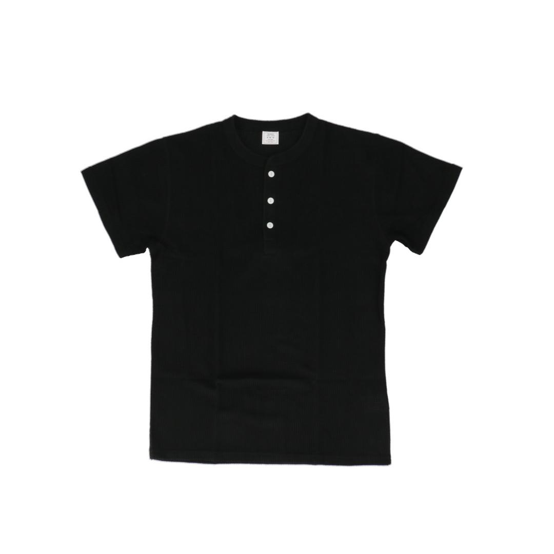 JEMORGAN ワッフル JE197-22S ジェーイーモーガン 通販 Tシャツ カットソー 半袖 トップス メンズ インナー 重ね着 ワッフル生地 ヘンリーネック 夏 春夏 夏物 夏服 レディース 大きいサイズ アメカジ 男性 紳士 メンズファッション ブラック Mサイズ