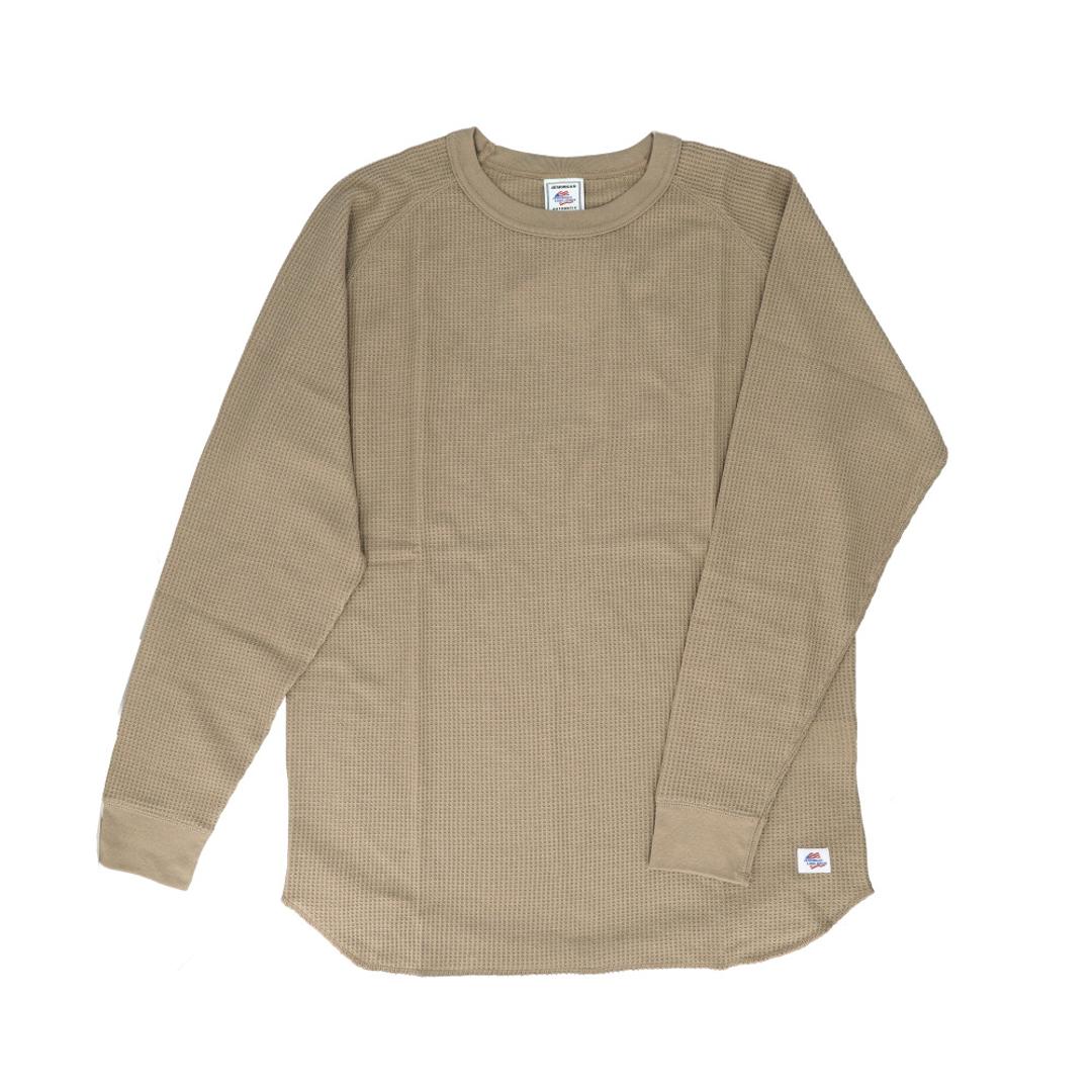JEMORGAN ワッフル JF070-52S ジェーイーモーガン 通販 長袖Tシャツ ロンT カットソー Tシャツ ロングスリーブTシャツ トップス メンズ ワッフル生地 ラグラン袖 秋冬 春秋 レディース 大きいサイズ アメカジ シンプル 男性 紳士 ダークベージュ Mサイズ