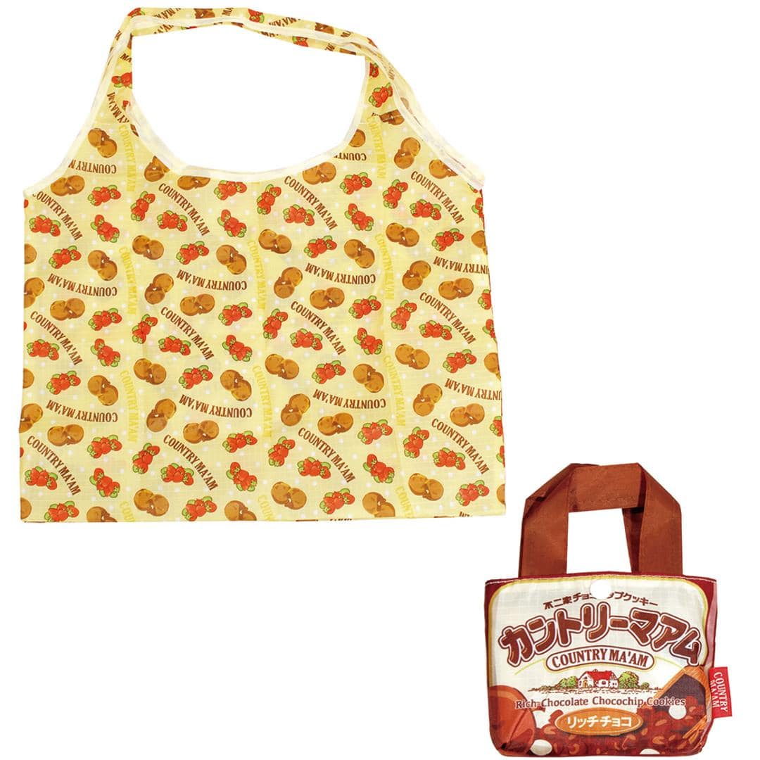 エコバッグ 折り畳み 通販 おしゃれ かわいい ショッピングバッグ 折りたたみ キャラクター お買い物バッグ おもしろ お菓子パッケージ 旅行 サブバッグ 折りたたみバッグ 買い物 軽い 軽量 コンパクト マチ付き コンパク カントリーマアムチョコ ・