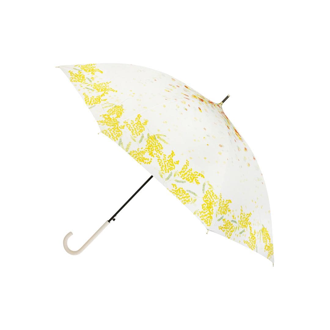 長傘 晴雨兼用 通販 晴雨兼用傘 晴雨兼用長傘 UVカット ジャンプ式 雨傘 晴れ雨兼用傘 55cm JK-168 日傘 ひがさ 遮光 かさ カサ 婦人傘 紫外線対策 uvカット 暑さ対策 贈り物 母の日 ギフト 通勤 通学 かわいい 可愛い おしゃれ ミモザ ・