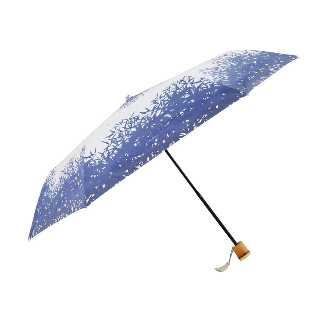 折りたたみ傘 レディース かわいい 通販 晴雨兼用 おしゃれ 50cm 6本骨 円形手元 UVカット率99%以上 遮光率99%以上 遮熱 UPF50+ 河馬印本舗 晴雨兼用日傘 和柄 タッセル手元 撥水 はっ水 ギフト プレゼント 母の日 誕生日 竹/瑠璃色 ・