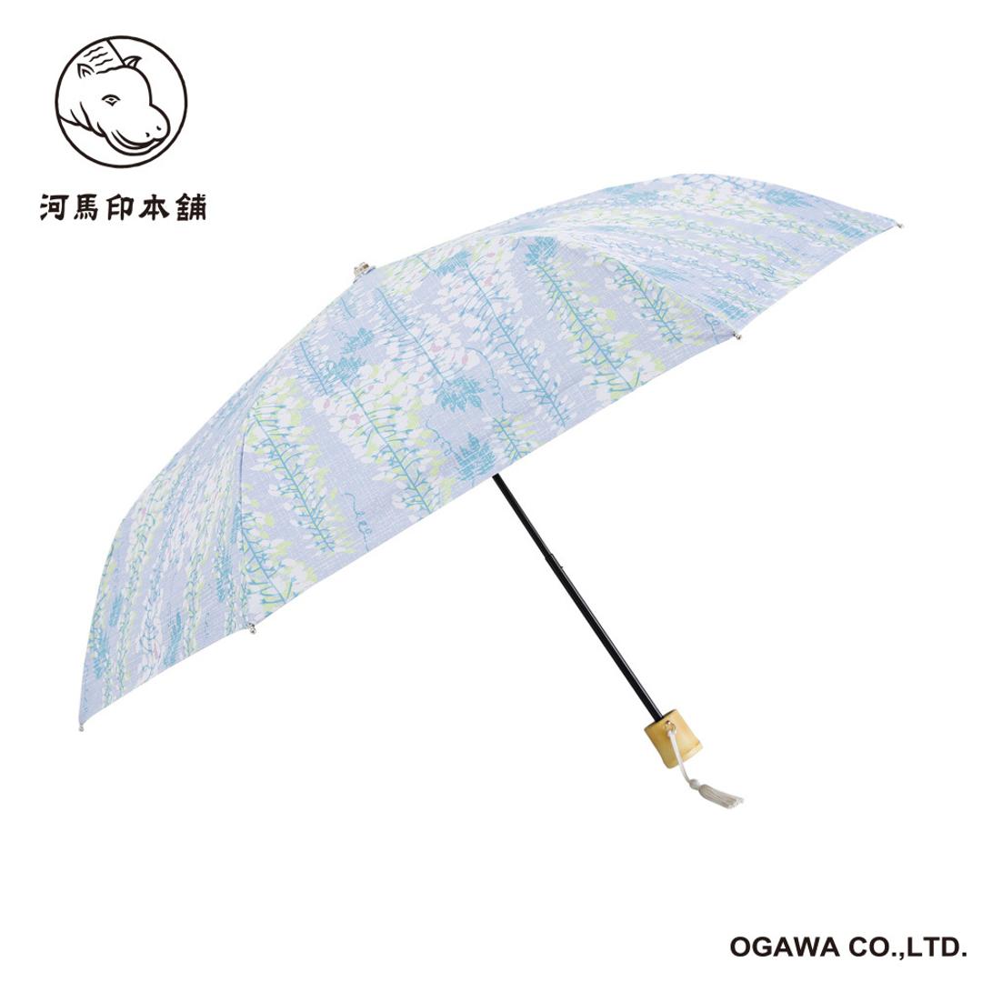折りたたみ傘 レディース かわいい 通販 晴雨兼用 おしゃれ 50cm 6本骨 円形手元 UVカット率99%以上 遮光率99%以上 遮熱 UPF50+ 河馬印本舗 晴雨兼用日傘 和柄 タッセル手元 撥水 はっ水 ギフト プレゼント 母の日 誕生日 藤/薄紅藤 ・