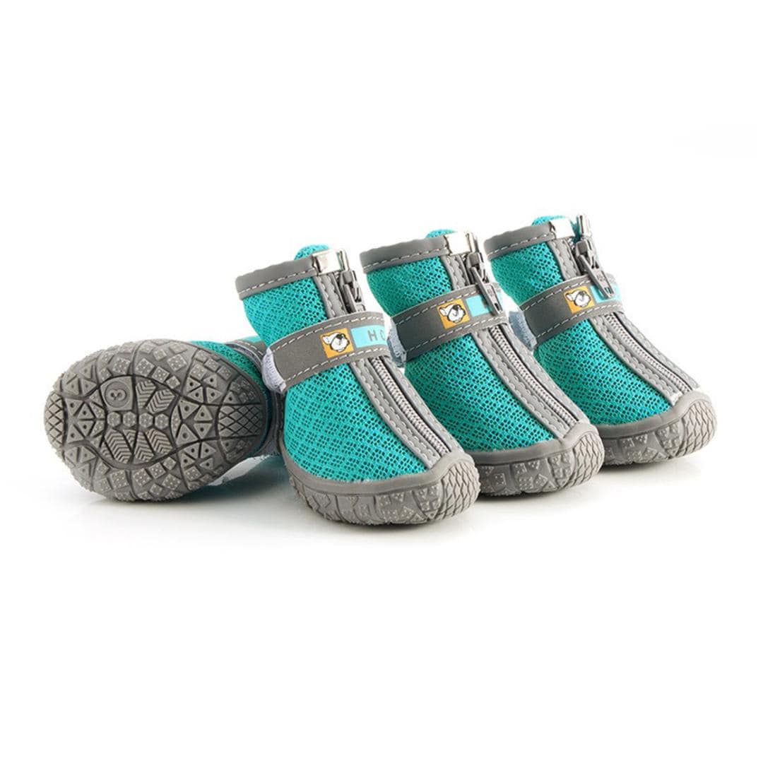 犬 靴 通販 くつ 脱げない 肉球ケア 大型犬 中型犬 小型犬 簡単装着 シニア犬 おしゃれ メッシュ 散歩 用 撥水 はっ水 犬用 いぬ ペット グッズ ペット用品 ブルー×メッシュタイプ 【即日発送】#1