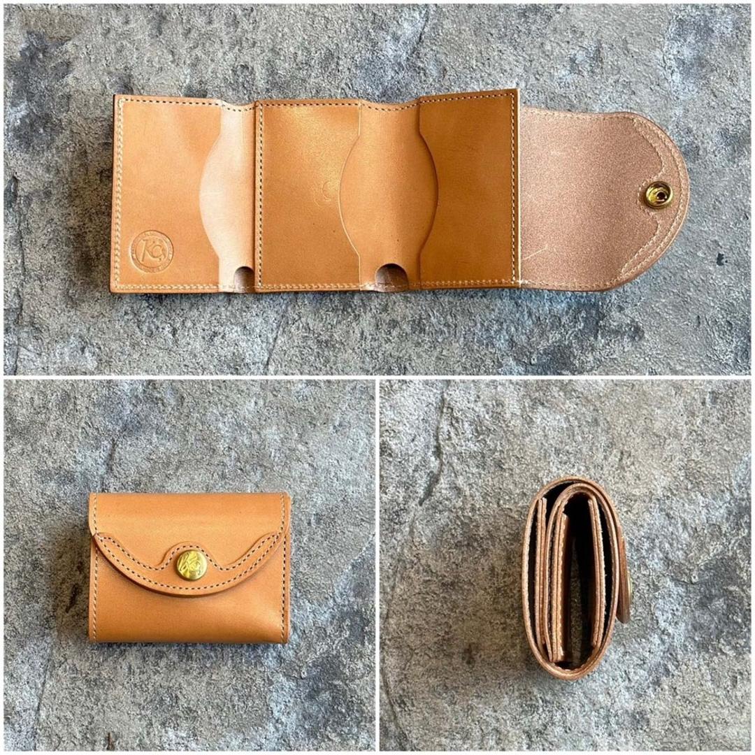 三つ折り財布 メンズ 通販 日本製 財布 さいふ 栃木レザー お札入れ カード入れ ブランド 革製品 レザーグッズ レザークラフト かっこいい おしゃれ 男性 コンパクト シンプル 卒業 就職祝い 誕生日 お祝い KC,s ケイシイズ ギフト プレゼント タン ・