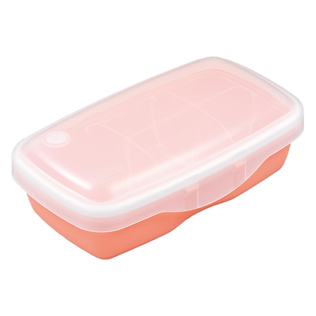 ランチボックス おしゃれ 1段 650ml 通販 お弁当箱 弁当箱 ドーム型 ドーム お弁当 弁当 電子レンジOK 乾燥機OK 食器洗いOK 汚れにくい 仕切り レバーレス ランチ 冷凍保存 シンプル 日本製 オレンジ ・