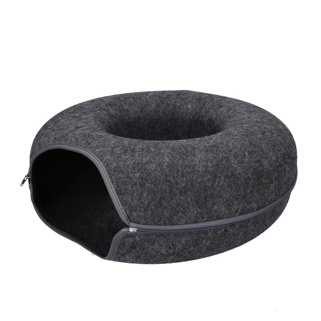 キャットハウス 猫 通販 猫用ベッド 猫ハウス ドーム型 クッション もぐる 寝る 遊ぶ フエルト ドームベッド キャットベッド 猫用品 ベッド かわいい 可愛い おしゃれ 猫グッズ ねこハウス 暖かい シンプル ネコベット ギフト ペットグッズ ダークグレー ・