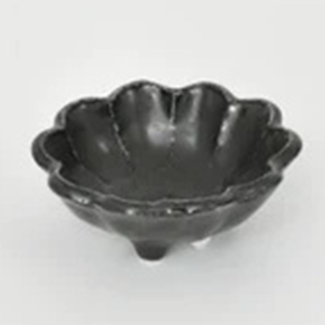 美濃焼 小鉢 通販 日本製 小皿 美濃 焼 12cm 取り皿 副菜 取皿 和食器 おしゃれ モダン かわいい 花形 花型 お花 サラダ デザート 電子レンジ対応 食洗機対応 朝食 おやつ 夕食 リンカ 12ボウル グルメスタイル キッチン用品 ブラック ・