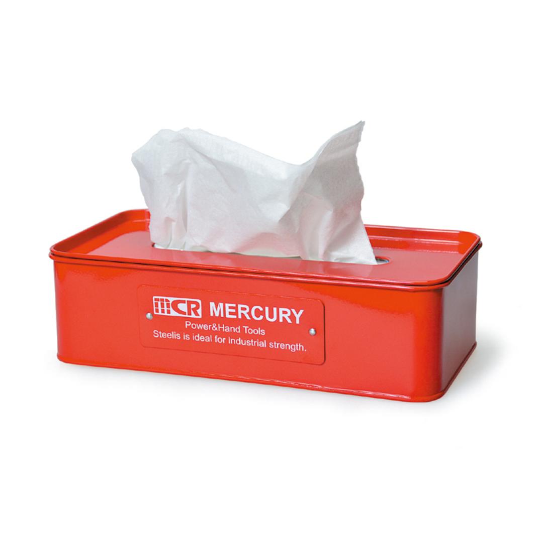 マーキュリー 雑貨 通販 ティッシュケース おしゃれ ティッシュカバー ティッシュボックス ティッシュ ケース ボックス シンプル MERCURY 男前 ブリキ ティッシュペーパー 箱 ふた付き リビング ダイニング キッチン 洗面所 ボックスティッシュケース インテリア雑貨 収納 MEBUTBRDレッド ・