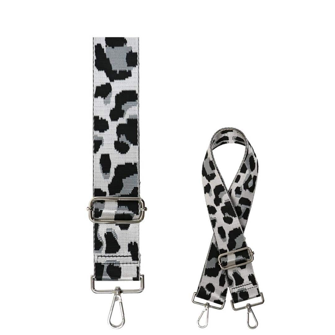 ストラップ 着せ替え バッグ用 通販 着せ替えストラップ ショルダーストラップ 付け替えストラップ ショルダーベルト 肩ひも 肩紐 バッグ小物 バック小物 付け替え 簡単 バック用 可愛い かわいい ファッション小物 バッグアクセサリー おしゃれ オシャレ レオパードGY/SV ・