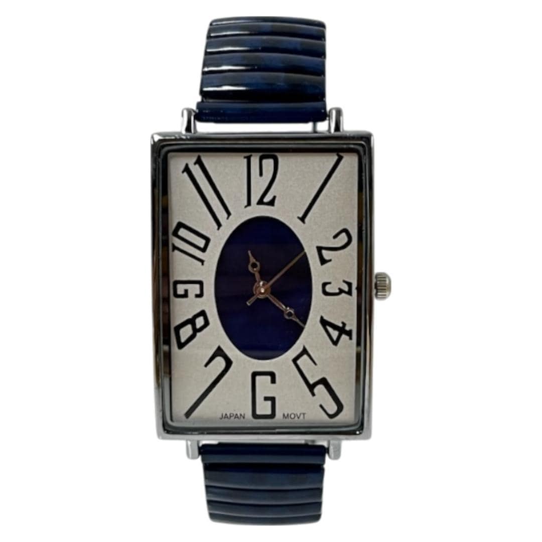 腕時計 レディース ジャバラ 通販 蛇腹腕時計レディース じゃばら 蛇腹 リストウォッチ アナログ 時計 レディース時計 四角 長方形 メンズ レディース腕時計 ジャバラ時計 おしゃれ オシャレ かわいい 可愛い ACONTeG アコンテジ L446SQ ブルー ・