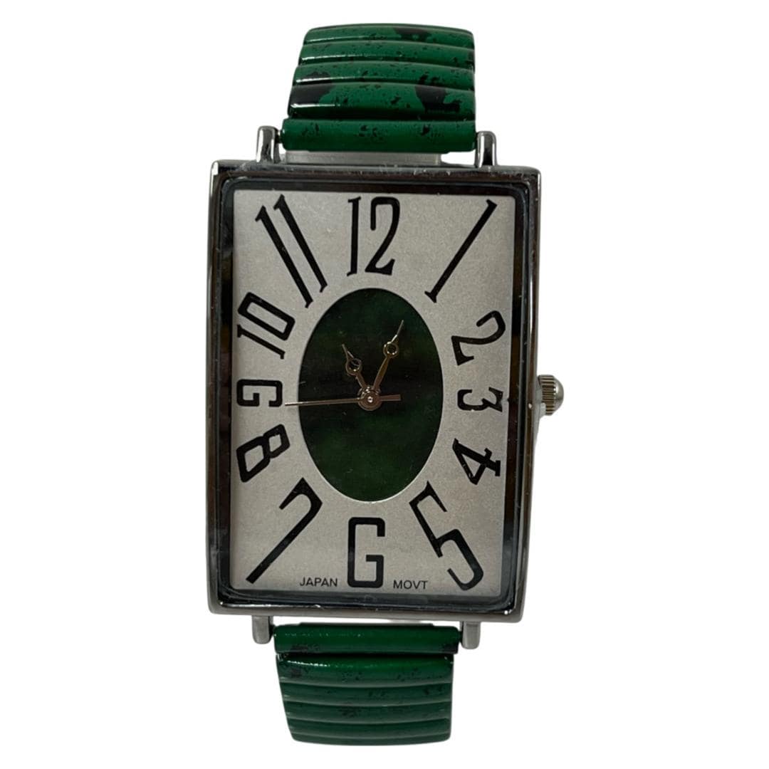 腕時計 レディース ジャバラ 通販 蛇腹腕時計レディース じゃばら 蛇腹 リストウォッチ アナログ 時計 レディース時計 四角 長方形 メンズ レディース腕時計 ジャバラ時計 おしゃれ オシャレ かわいい 可愛い ACONTeG アコンテジ L446SQ グリーン ・