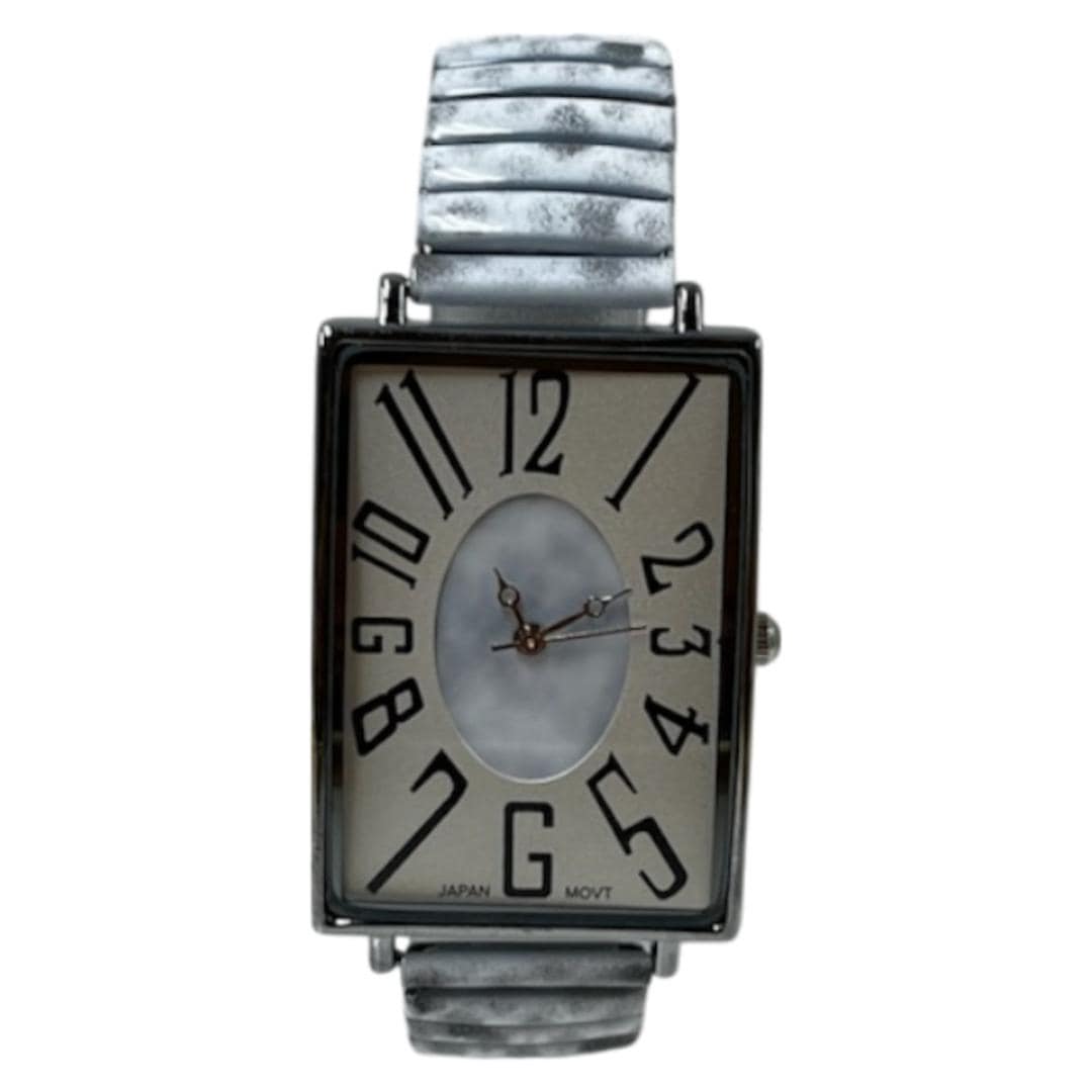 腕時計 レディース ジャバラ 通販 蛇腹腕時計レディース じゃばら 蛇腹 リストウォッチ アナログ 時計 レディース時計 四角 長方形 メンズ レディース腕時計 ジャバラ時計 おしゃれ オシャレ かわいい 可愛い ACONTeG アコンテジ L446SQ ホワイト ・