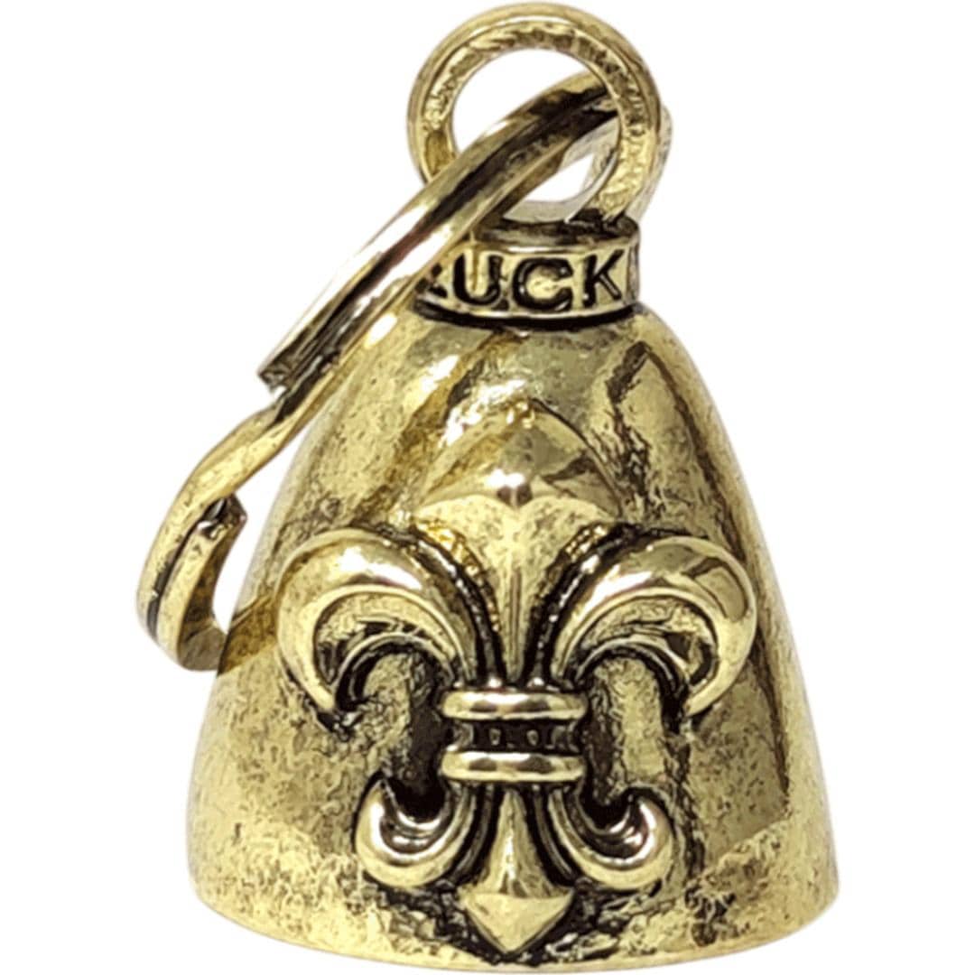 キーホルダー おしゃれ 通販 ラッキーベル キーリング ベルキーホルダー 鈴 鐘 交通安全 お守り バイカー ファッション ベル アメカジ グッズ ガーディアンベル アメリカン雑貨 かっこいい 音が鳴る 大人 バイクアクセサリー 小物 雑貨 熊よけ フルールドリス/ゴールド ・