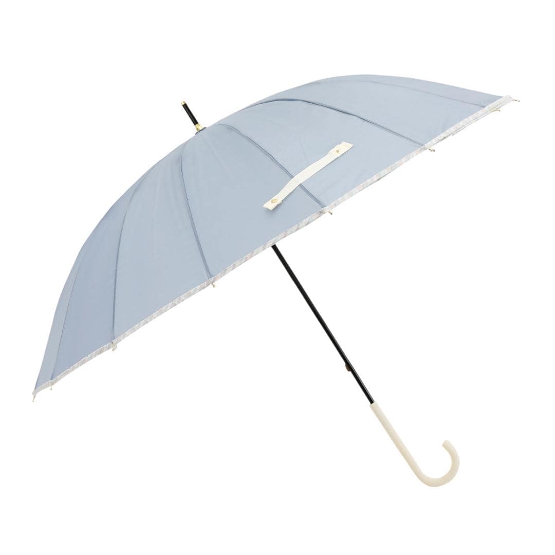 傘 16本骨 レディース おしゃれ 通販 長傘 雨傘 60cm 60センチ 手開き 手動 かさ カサ 無地 シンプル 軽量 軽い 撥水 大きめ 通勤 通学 ビジネス かわいい オシャレ 可愛い 雨具 レイングッズ 大人 女性用 レディース雨傘 ブルーグレー ・