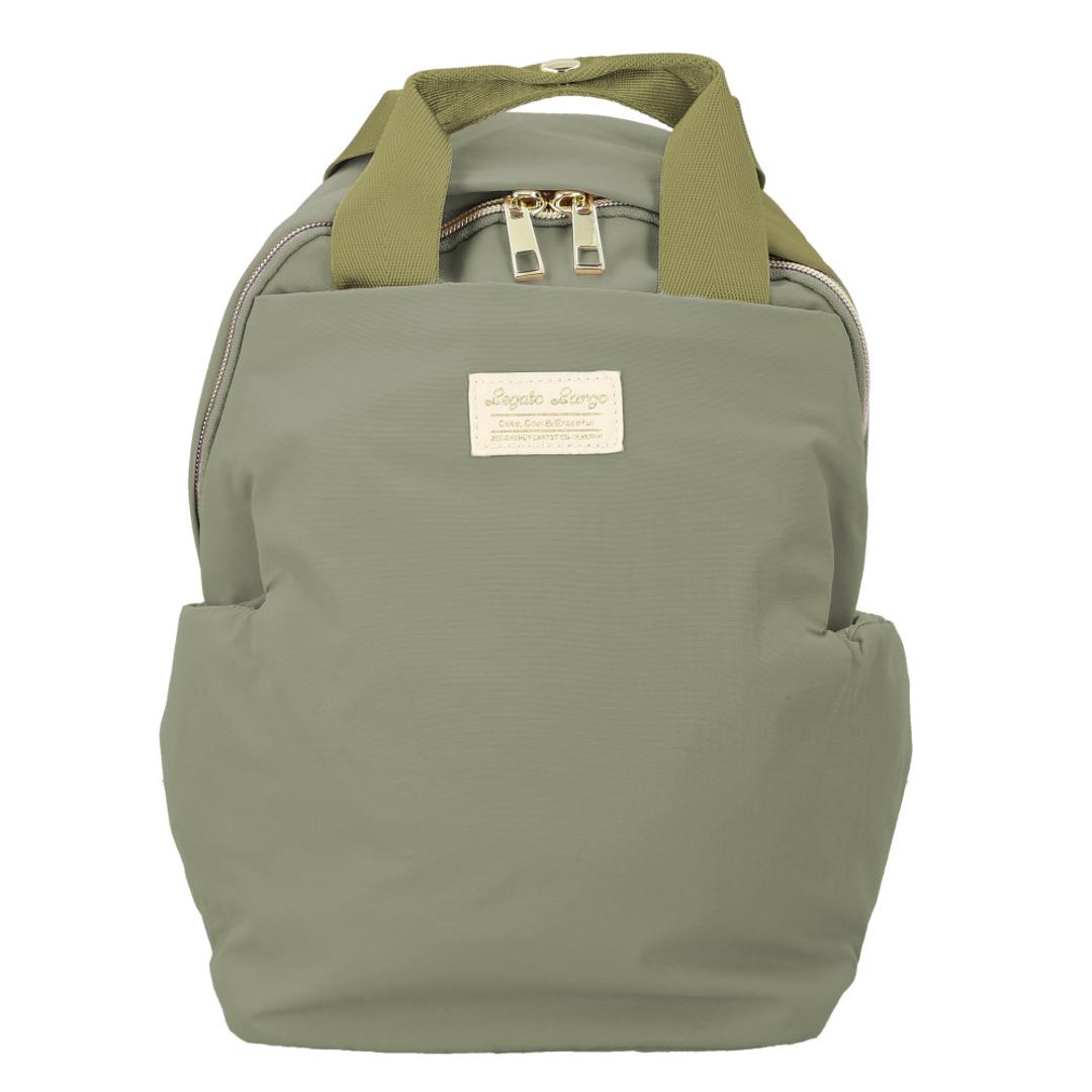 Legato Largo リュック 洗える LH-X0064 通販 レガートラルゴ リュックサック バックパック ミニリュック レディース 小さめ 通勤 通学 A5 旅行 おしゃれ シンプル 無地 fuwari フワリ ウォッシャブルナイロン レディースバッグ OLV.オリーブ ・