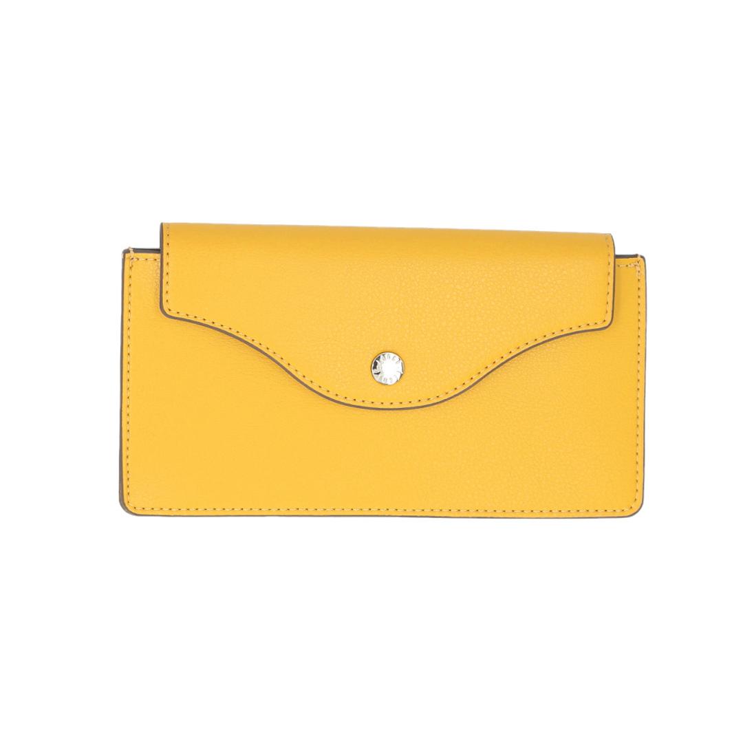 Legato Largo 財布 レガートラルゴ LJ-F3443 通販 長財布 長サイフ ながさいふ さいふ サイフ レディース 薄い 軽量 軽い おしゃれ シンプル 小銭入れあり 女性用 ブランド うすいサイフフラップ 合皮 レディース財布 MUB.マスタード ・