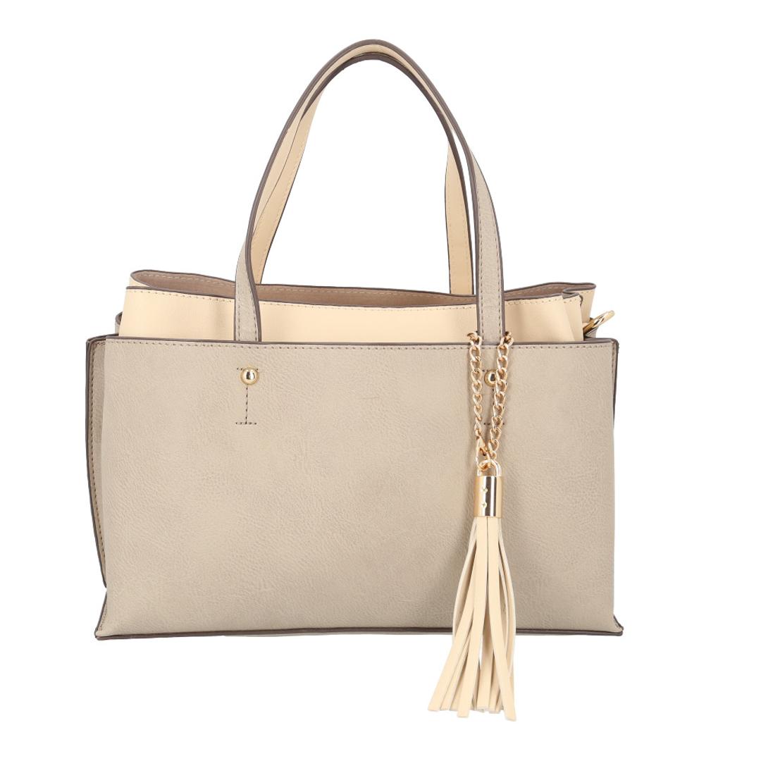 トートバッグ レディース 通販 ショルダーバッグ 2WAY 手提げバッグ バイカラーバッグ ツートンバッグ 斜めがけバッグ 肩掛け タッセルチャーム 長さ調節可能 バッグ かばん おしゃれ かわいい コンパクト シンプル 通勤 通学 お出掛け ギフト 贈り物 グレー ・