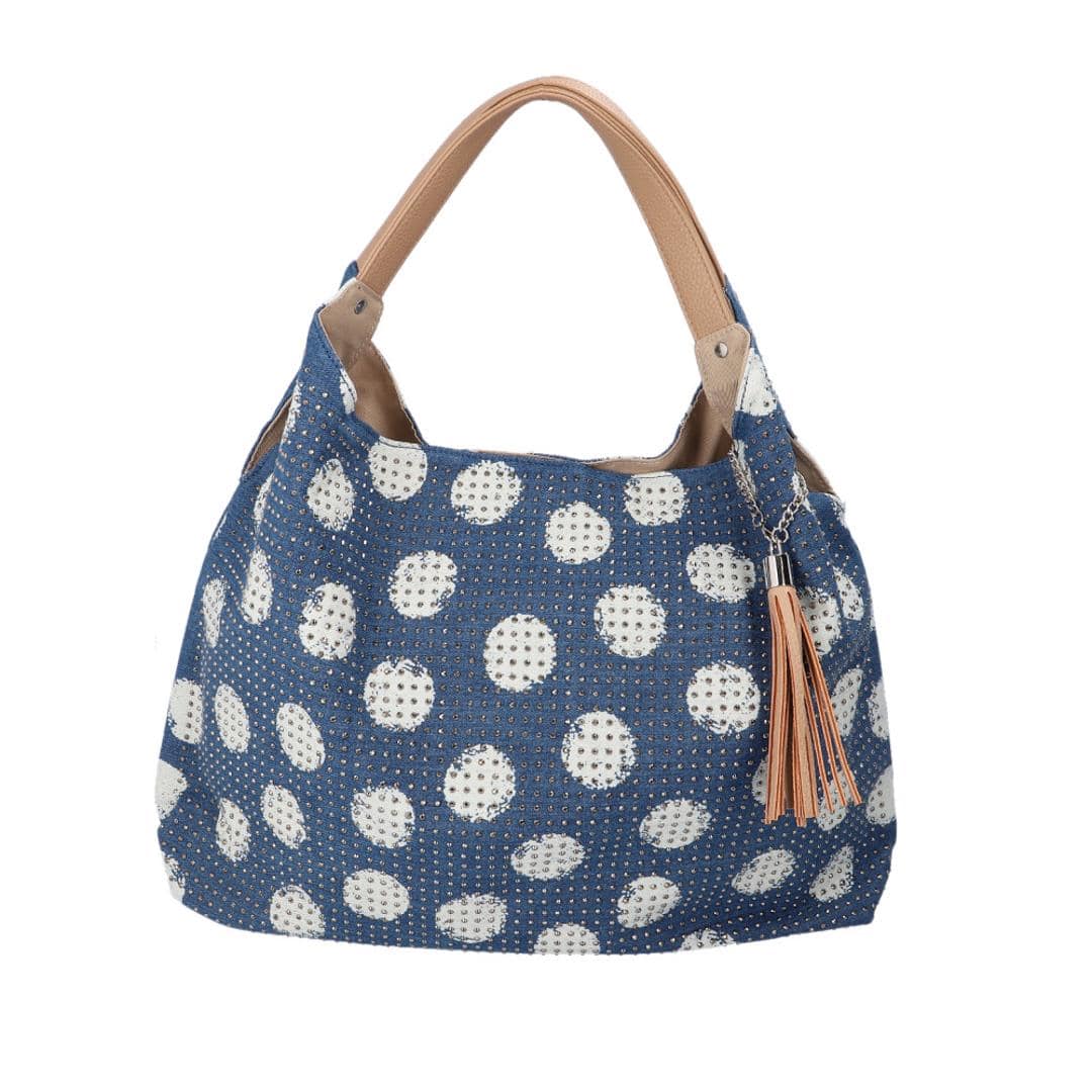 ラムモード トート バルーン 38130 レディース 通販 バルーントート トートバッグ トートバック 手提げ カジュアルバッグ カジュアルバック 大容量 タッセル 柔らかい おしゃれ オシャレ ポケット 収納 便利 カジュアル お出かけ デザイン かわいい ブルー/ドット ・