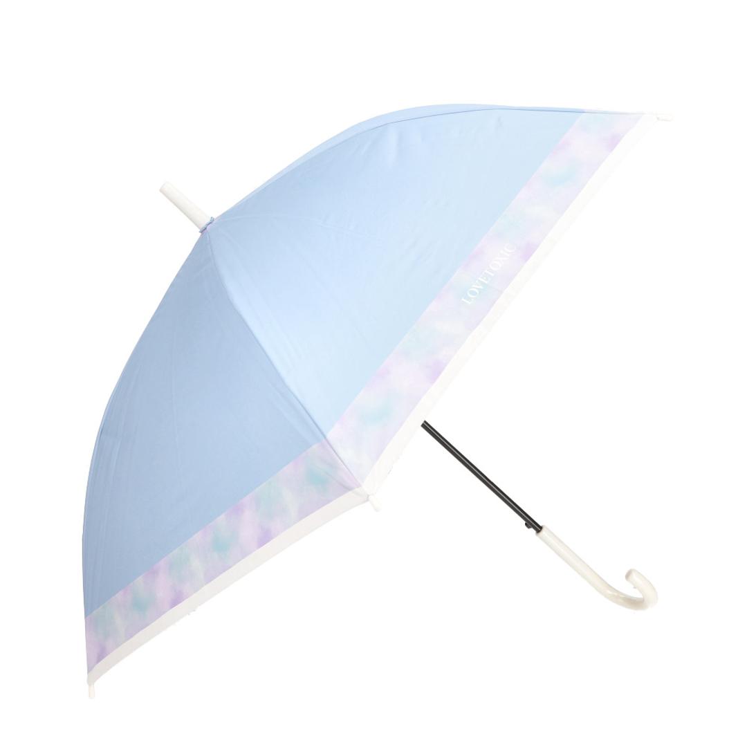 子ども 傘 晴雨兼用 通販 Lovetoxic ラブトキシック ラブトキ 長傘 雨傘 晴雨兼用傘 晴れ雨兼用傘 日傘 遮光 かさ カサ グラスファイバー 58センチ 58cm UVカット こども傘 子供用 子ども傘 子供傘 小学生 中学生 女の子 かわいい ライトブルー ・