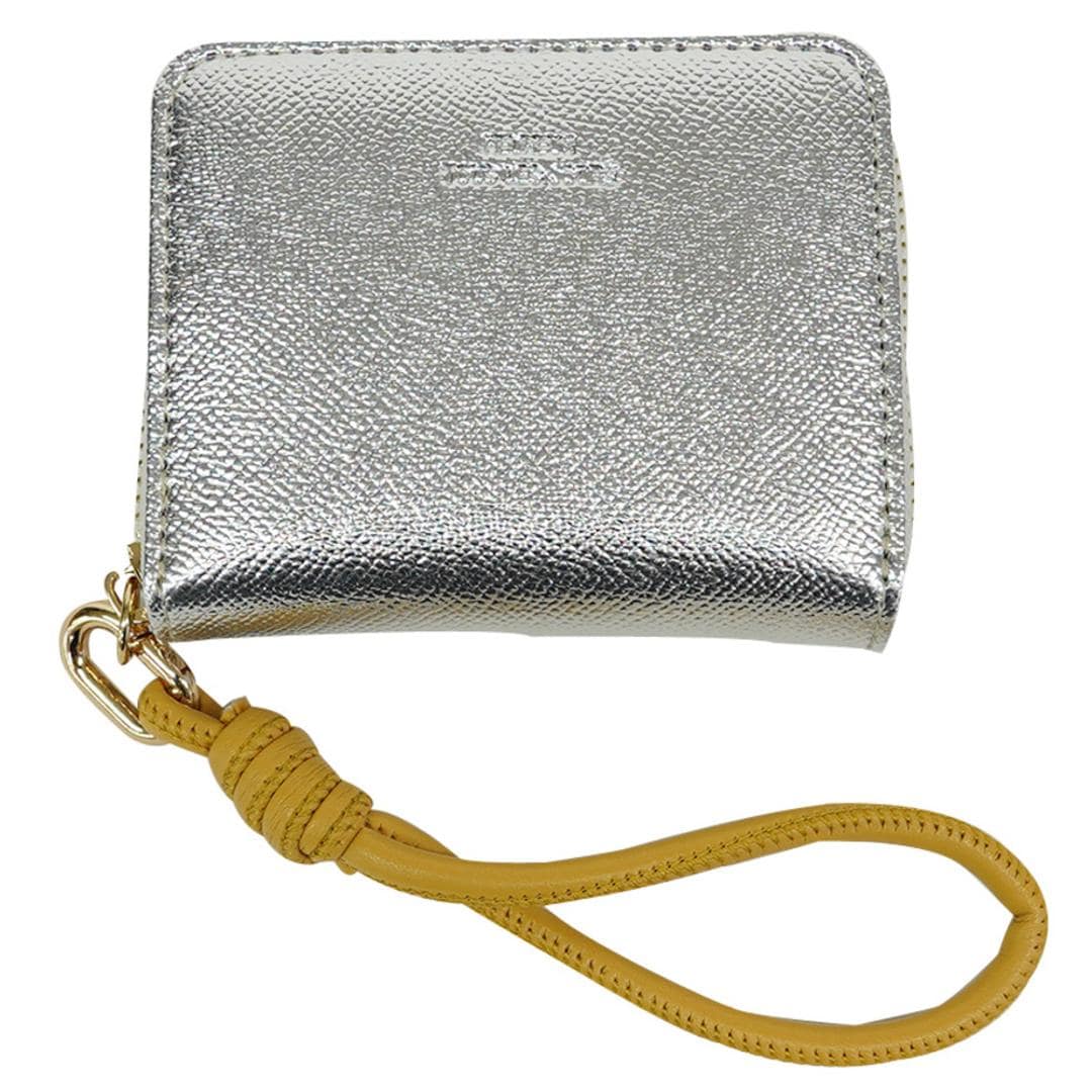 muumarju 財布 CMK-1136 通販 二つ折り財布 2つ折り財布 折りたたみ財布 box型小銭入れ カード入れ レディース コンパクト 女性 女子 ストラップ付き じゃばら ジャバラ HEUREUX TOUS LES JOURS レディース財布 無地 シルバー ・