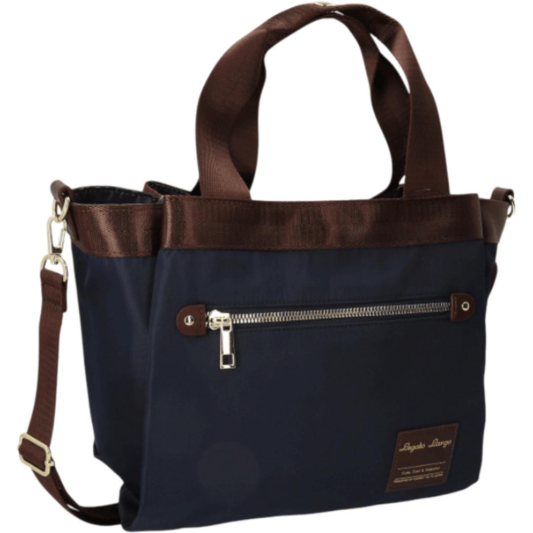 Legato Largo レガートラルゴ ショルダー 通販 ショルダーバッグ ショルダーバック ななめかけ 斜めかけ 肩掛け トートバッグ トートバック トート 手提げ バッグ ポケット たくさん 2WAY 大人 通勤 通学 鞄 かばん カバン NV.ネイビー ・