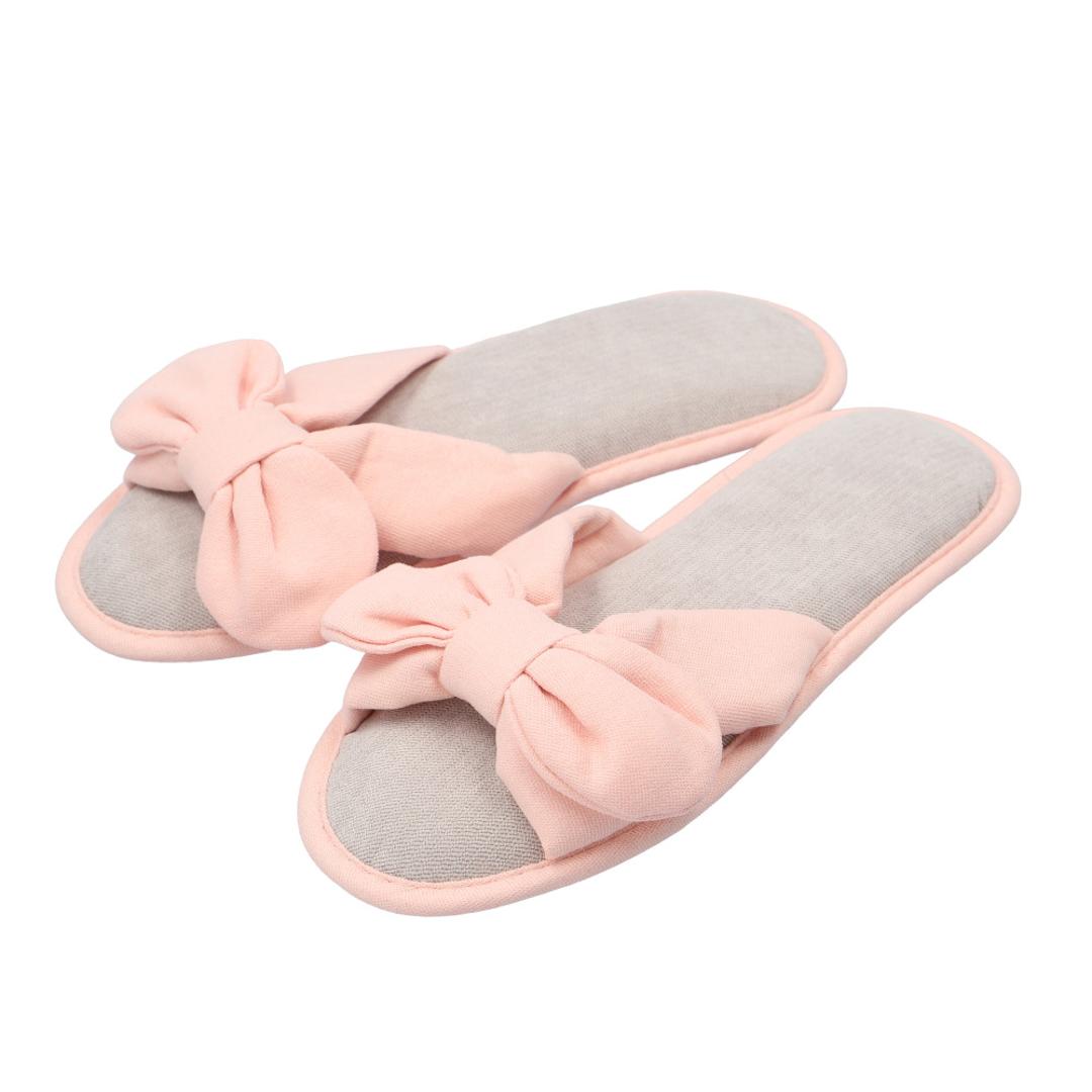 スリッパ 夏用 室内 通販 洗える 手洗い レディース ルームシューズ 室内履き サンダル 部屋履き ルームスリッパ 春夏 春 夏 秋 おしゃれ かわいい リボン ふわふわ 滑り止め 履きやすい 歩きやすい 前あきスリッパ 生活雑貨 日用品雑貨 ピンク×リボン 【即日発送】36/37(23cm)