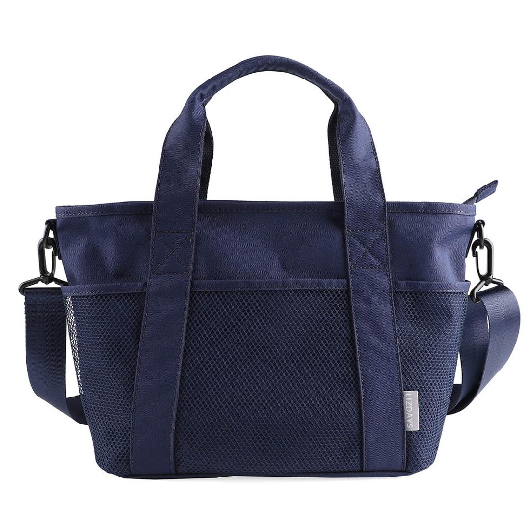 LIZDAYS リズデイズ トートバッグ ナイロン レディース 通販 トートバック トート 手提げ マザーズバッグ マザーズバック ショルダーバッグ ショルダーバック ショルダー ママラク 肩掛け 斜め掛け 軽量 小さめ 仕切り 自立 上品 ポケット ファスナー ネイビー ・