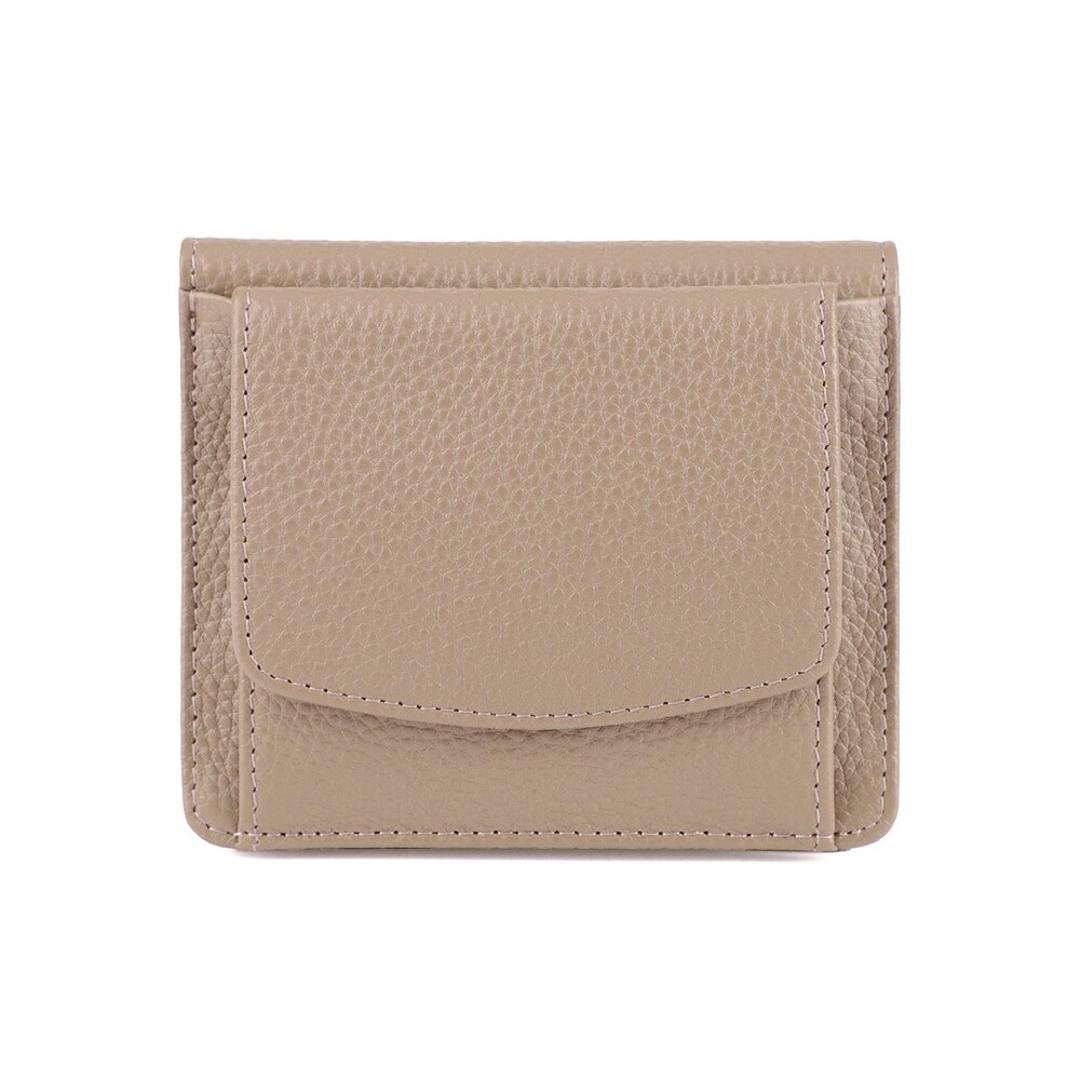 LIZDAYS リズデイズ 二つ折り財布 通販 lz-z65121 折財布 折り財布 スキミング防止 財布 ミニウォレット 小さめ さいふ サイフ ミニ財布 革 本革 レザー レディース 小銭入れ コンパクト おしゃれ かわいい きれいめ グレーベージュ ・